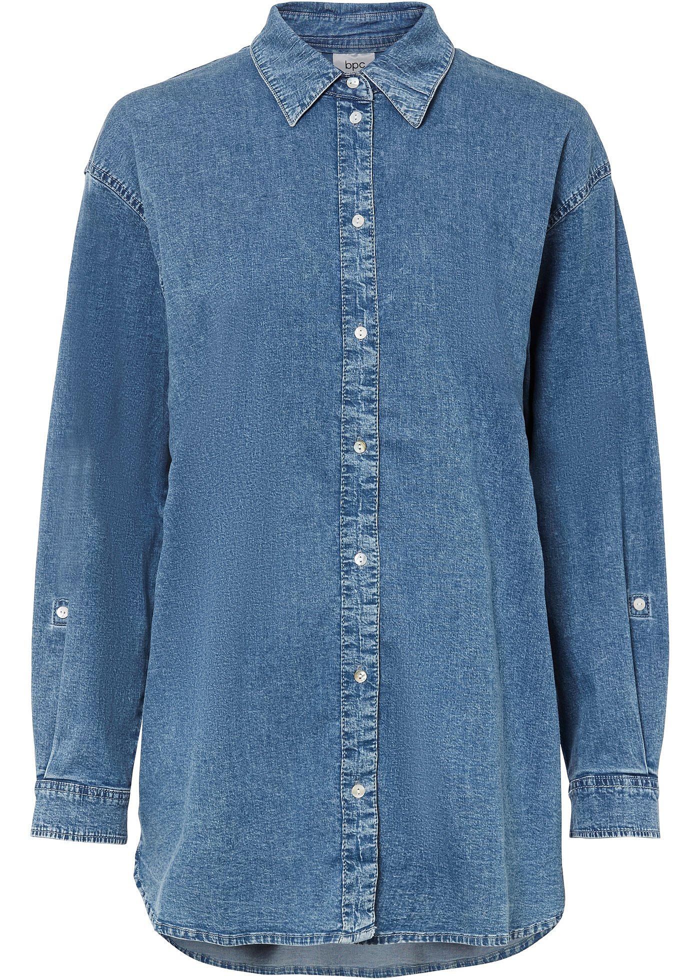 bonprix – Stretchig jeansblus i oversizemodell