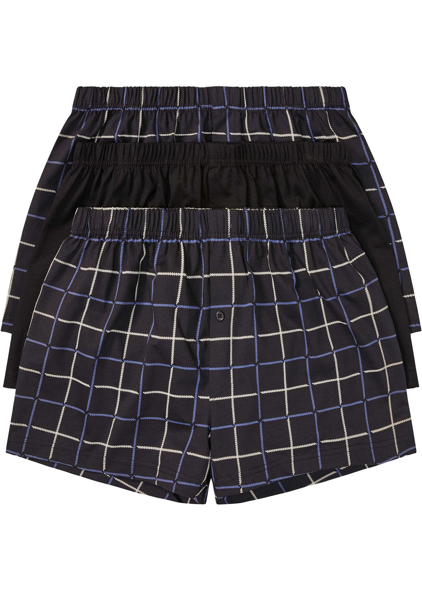 bonprix – Ledigt skurna jerseyboxershorts i bomull (3-pack)