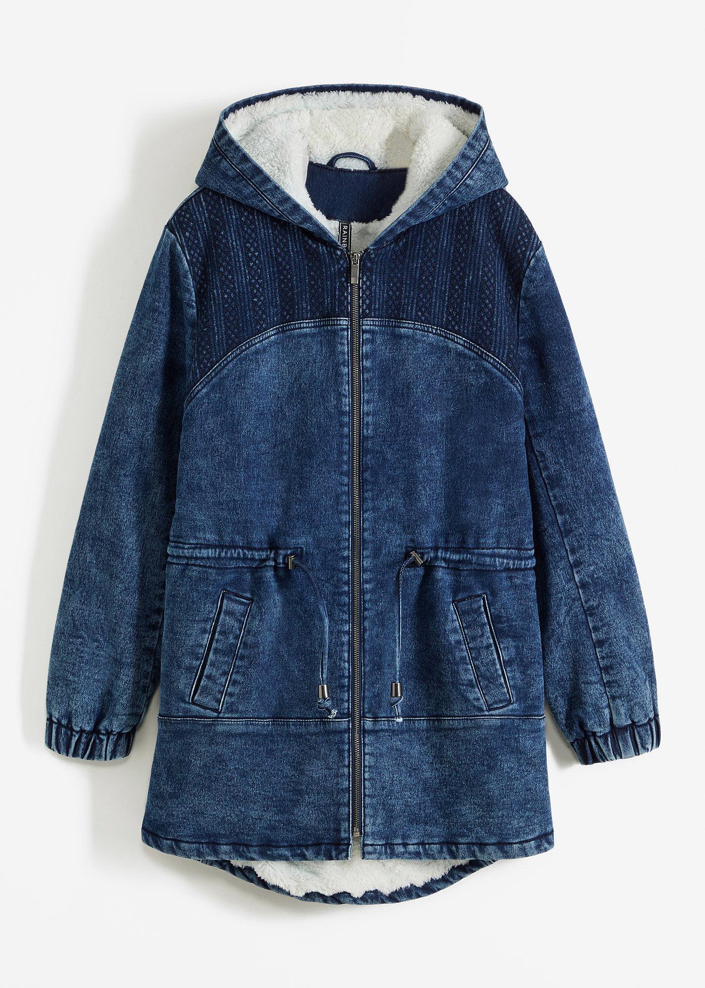 bonprix – Jeansparkas med teddypäls