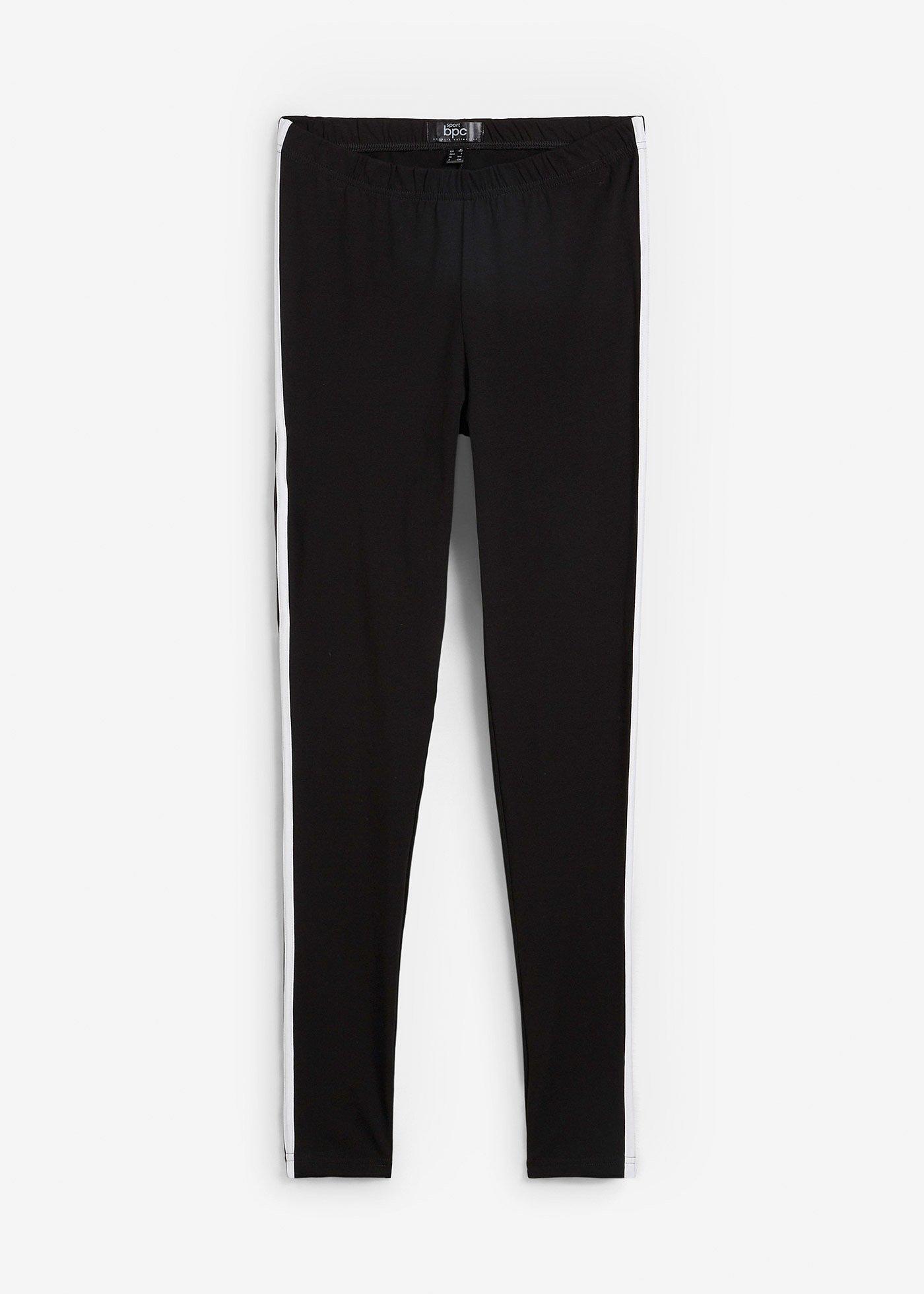 bonprix – Ankellånga sportleggings med kontrastfärgade ränder