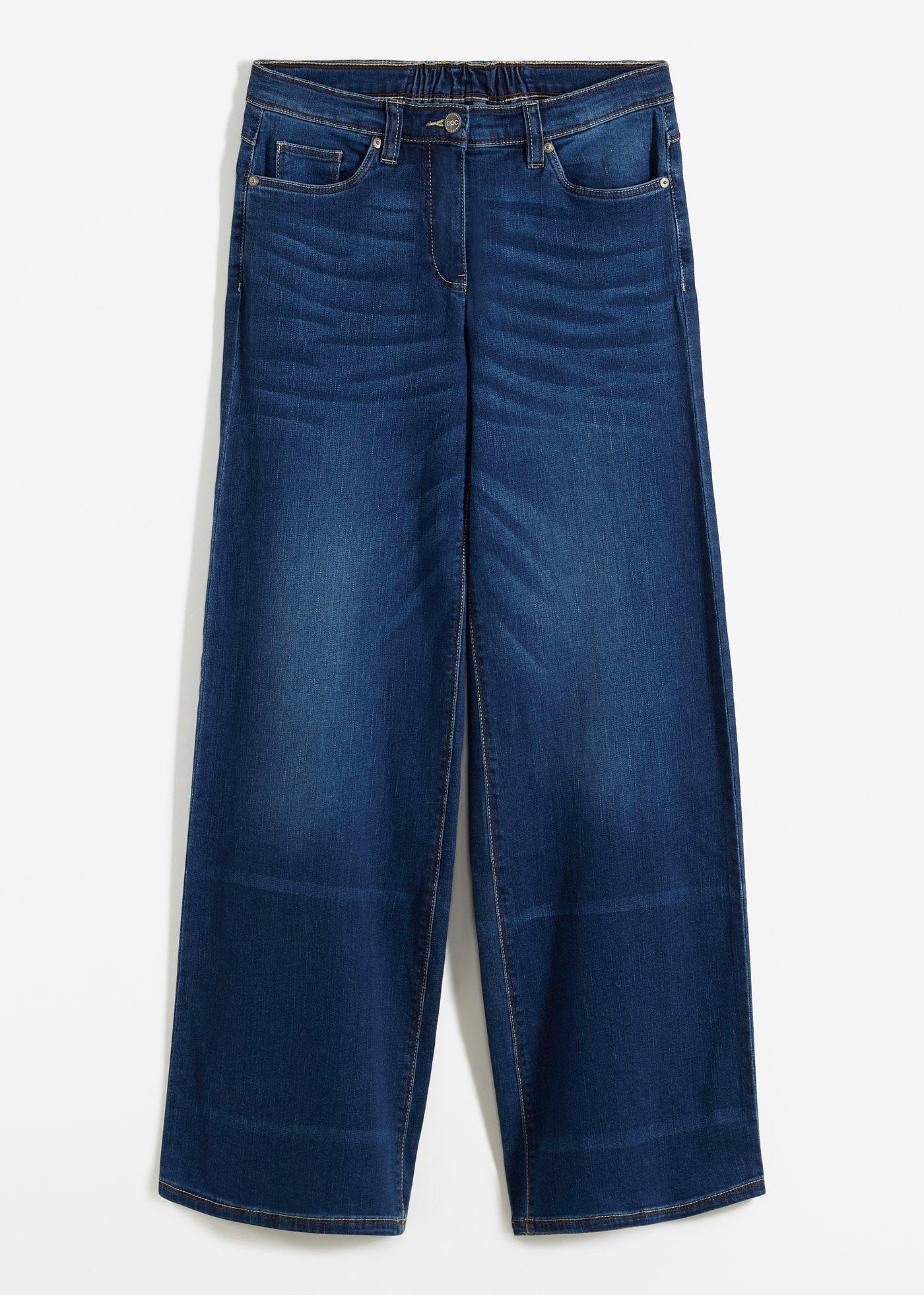 bonprix – Wide Leg Jeans Mid Waist, med bekväm midja