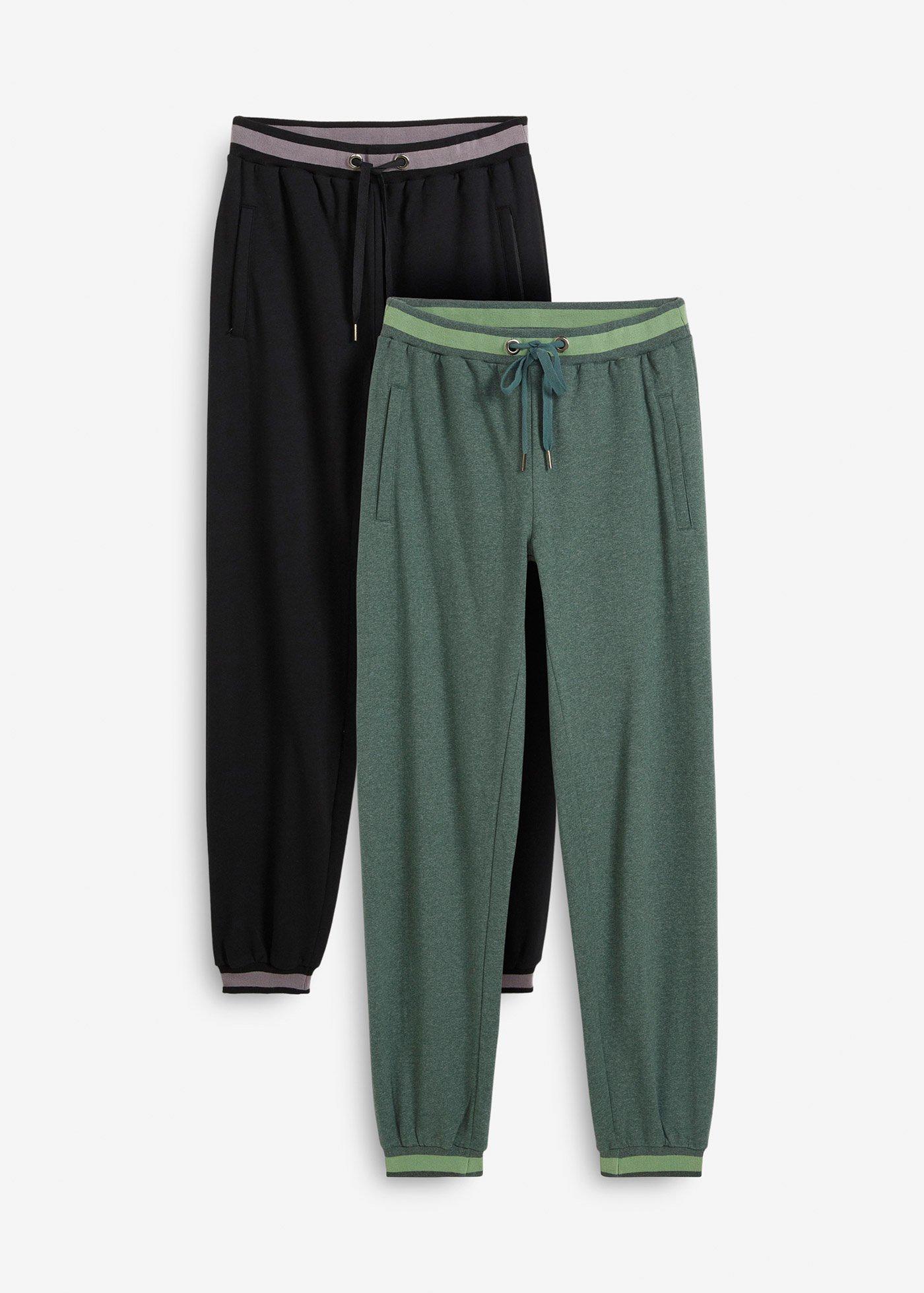 bonprix – Joggingbyxa i bomullsmix (2-pack)