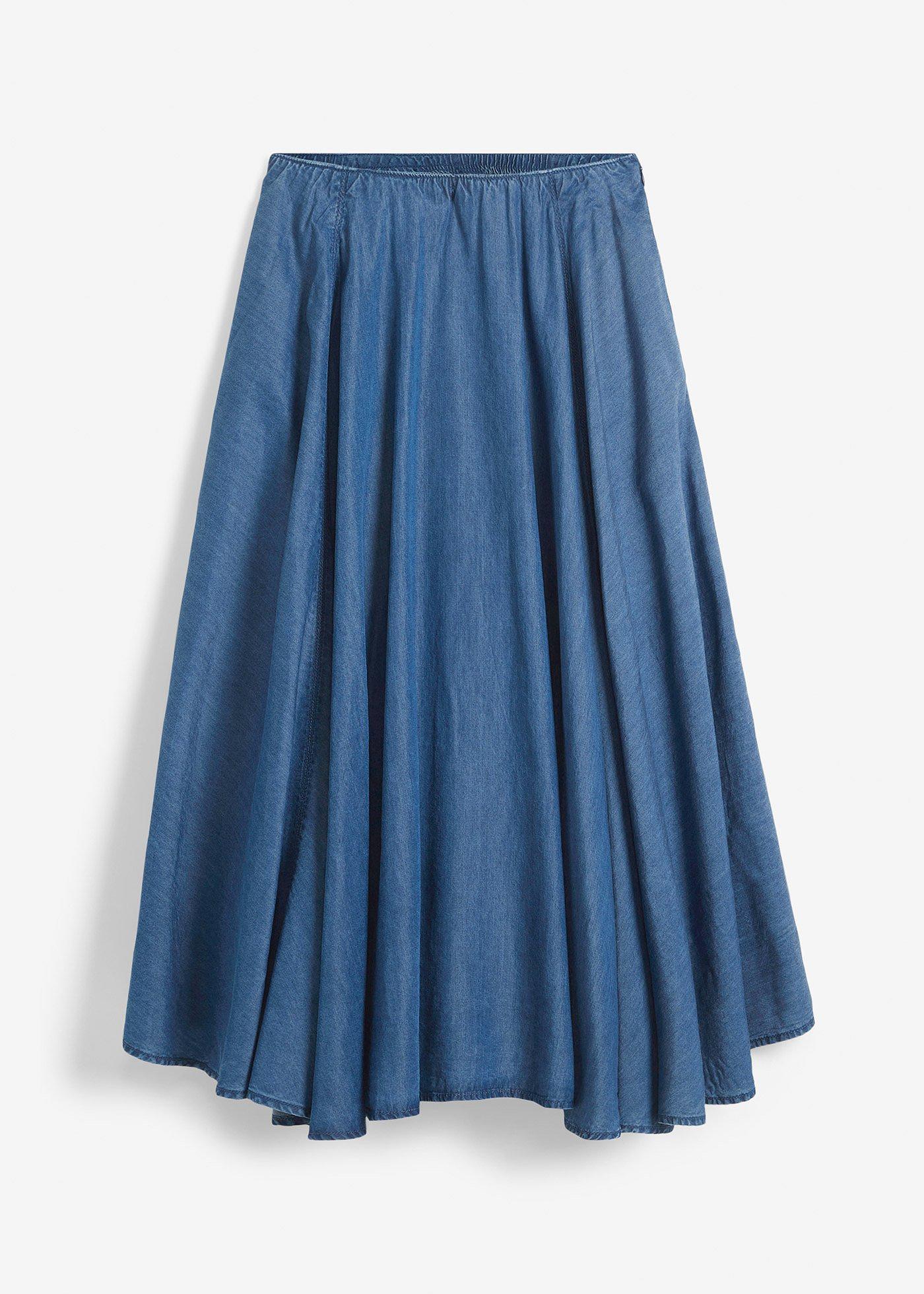 bonprix – Jeanskjol med bekväm hög midja, ekologisk bomull