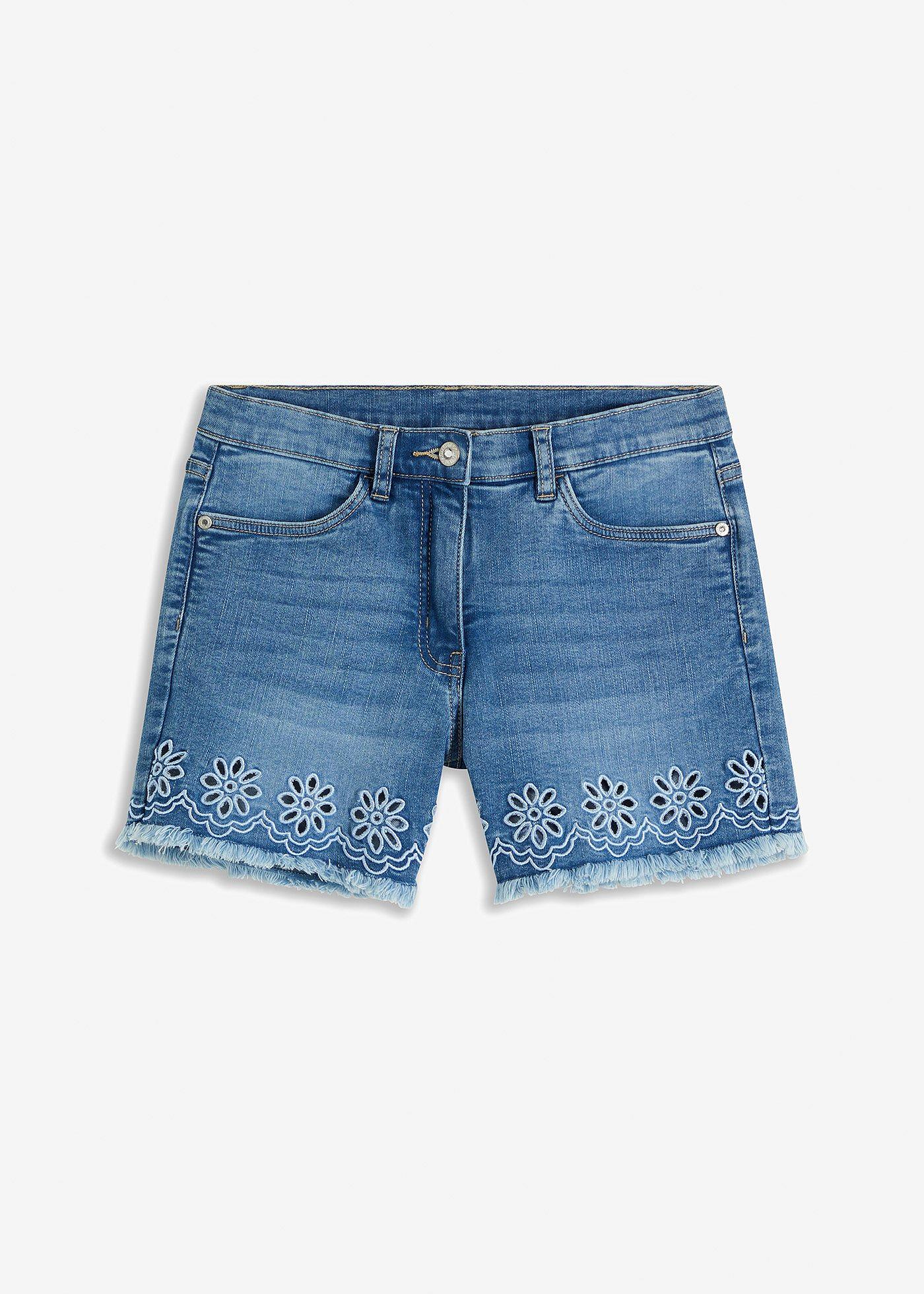 bonprix – Jeansshorts med hålbroderi