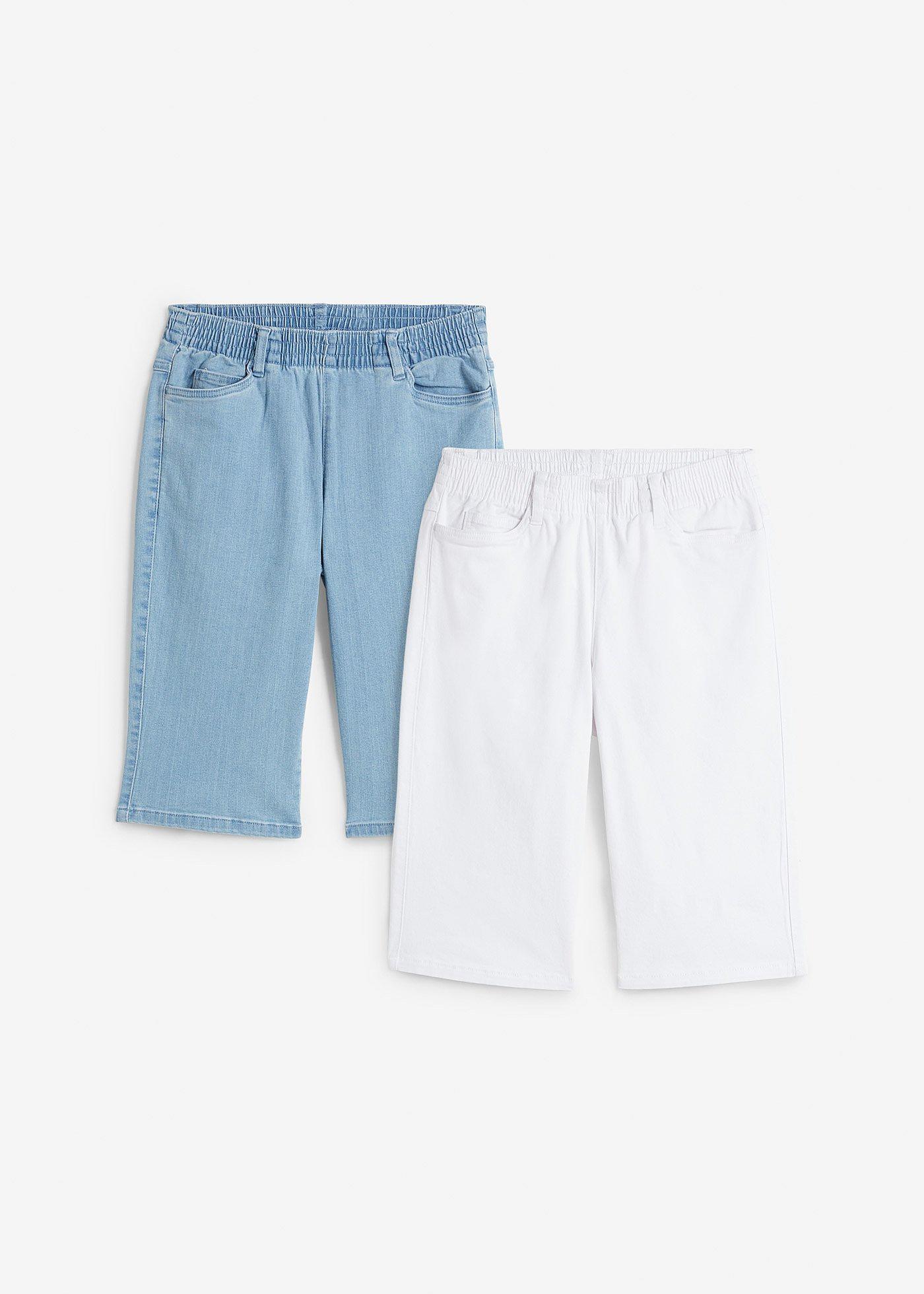 bonprix – Shorts av stretchig bomullsmix (2-pack)