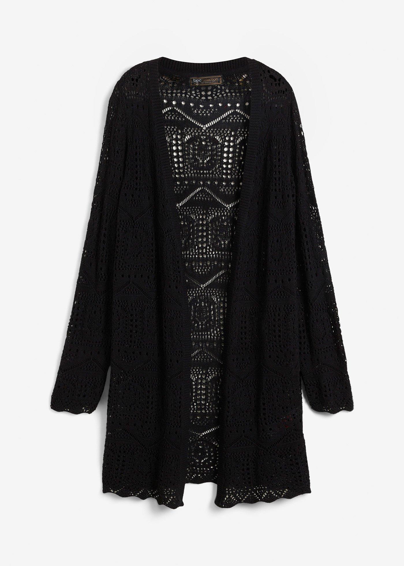 bonprix – Lång hålmönstrad cardigan