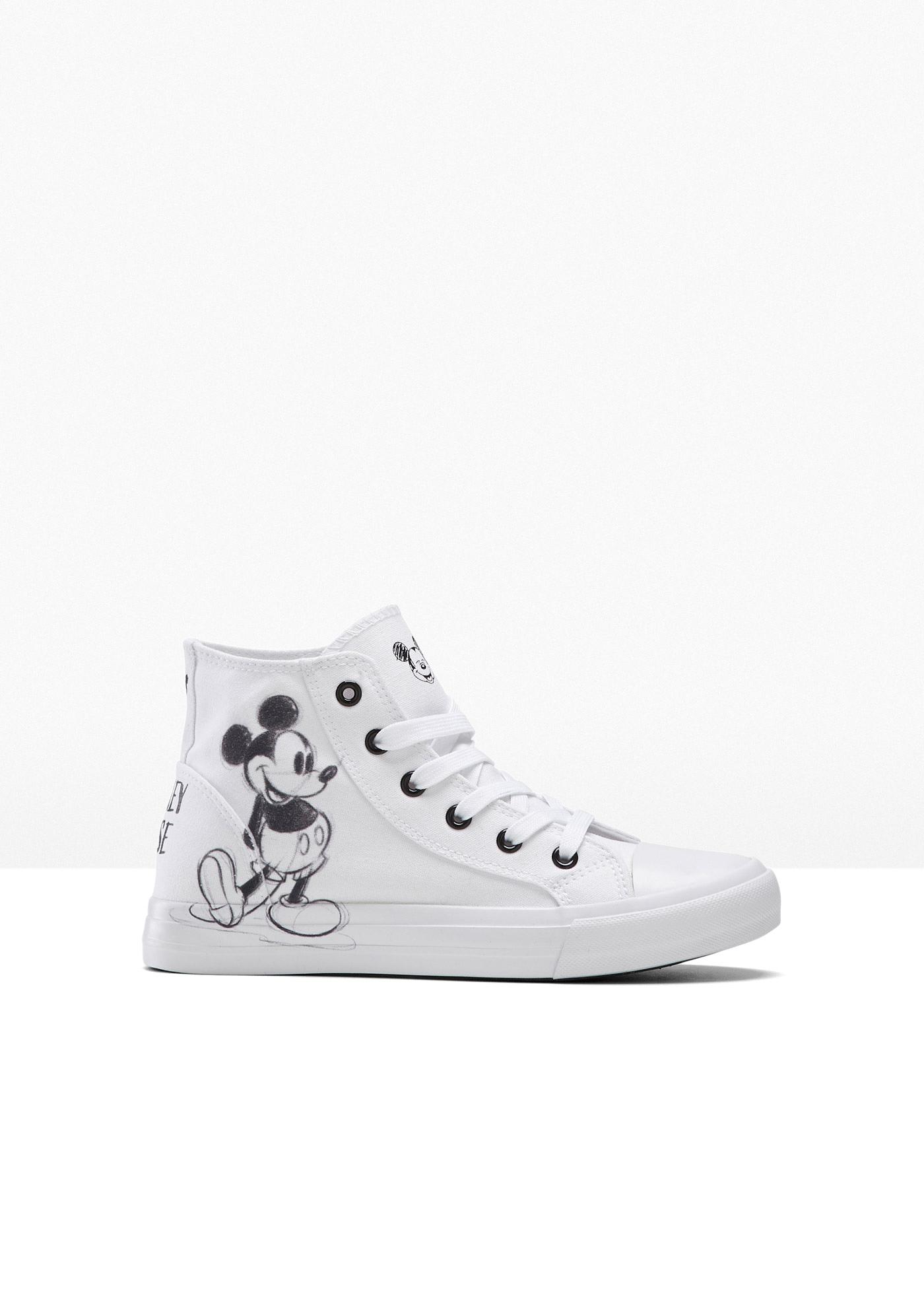 bonprix – Disney Musse Pigg-sneakers av bomullscanvas, med höga skaft