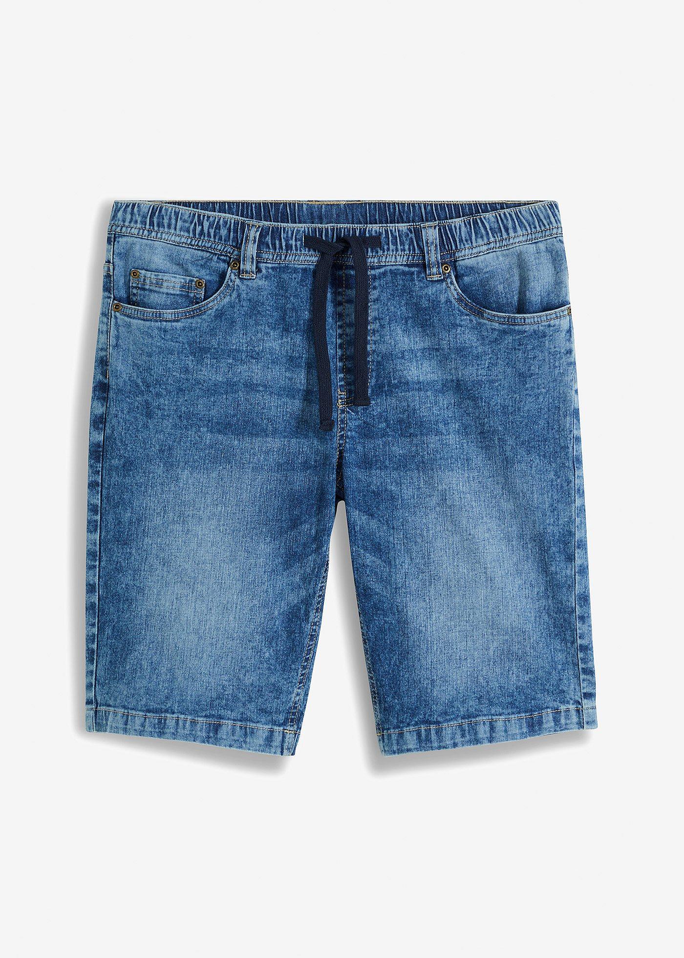 bonprix – Tunna jeansshorts med resårmidja, Slim Fit