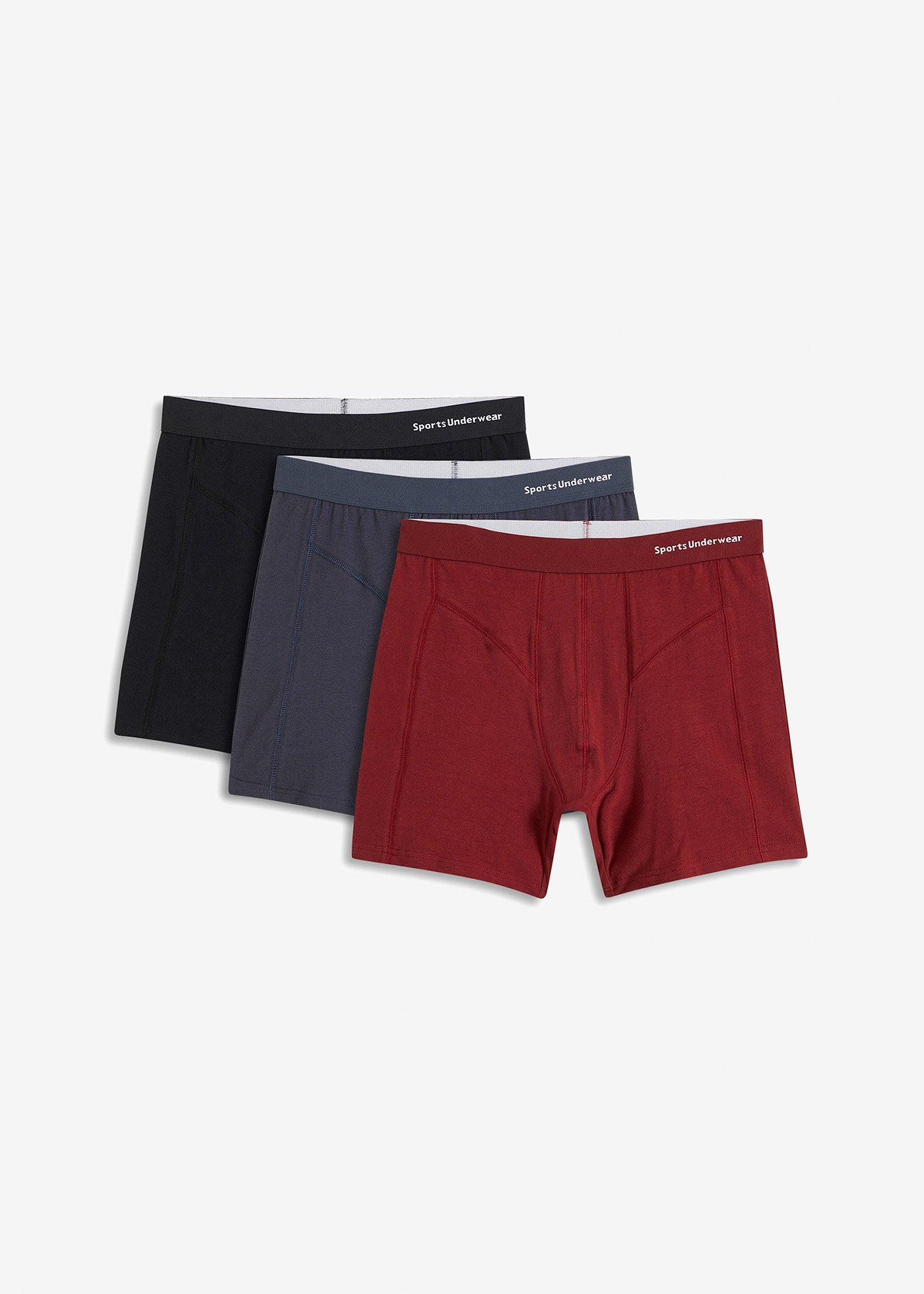 bonprix – Medellånga boxershorts i tajt modell med ekologisk bomull (3-pack)