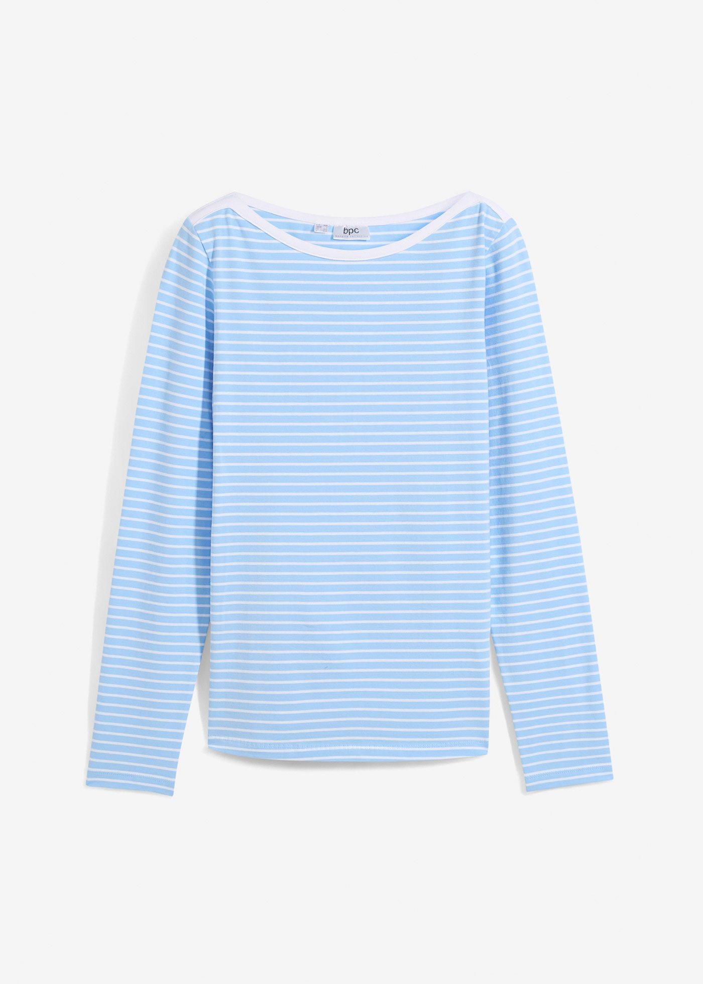 bonprix – Randig långärmad T-shirt med båtringning