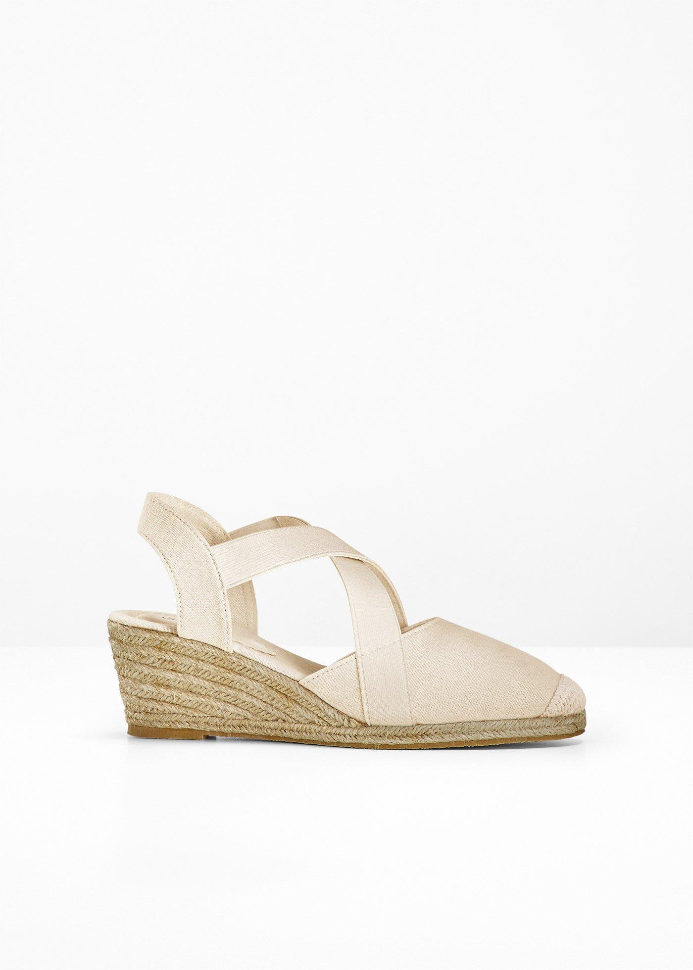 bonprix – Sandalett med kilklack och elastiska remmar