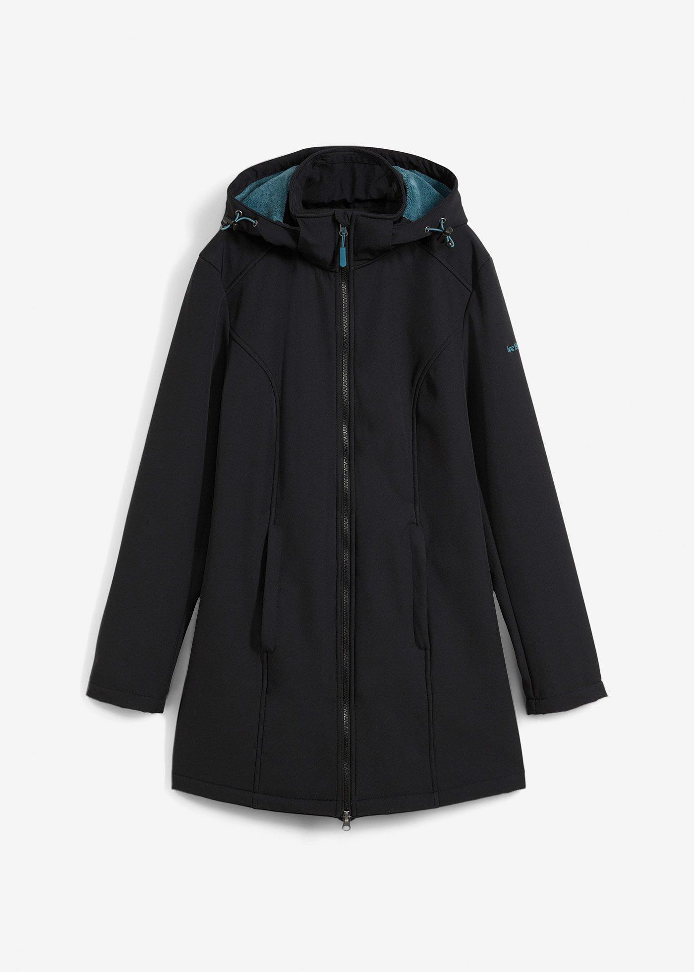 bonprix – Lång funktionsjacka i softshell med teddyfleece