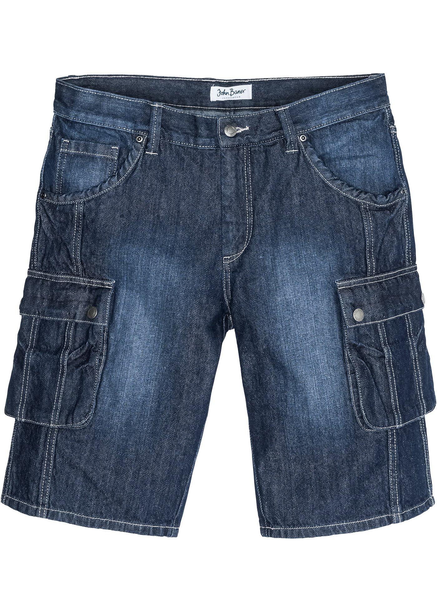 bonprix – Jeansshorts i cargomodell, normal passform