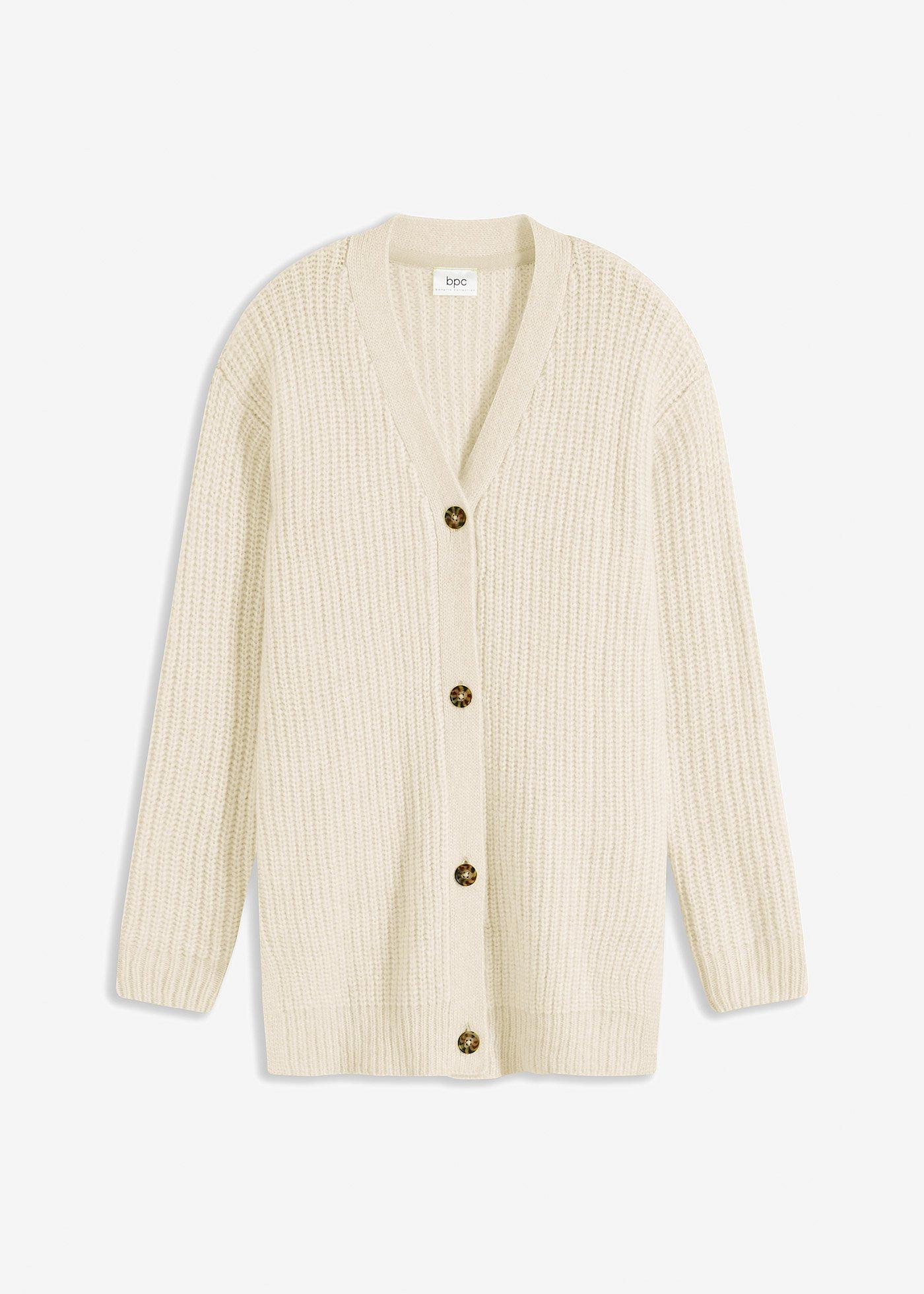 bonprix – Grovstickad cardigan med ylleandel