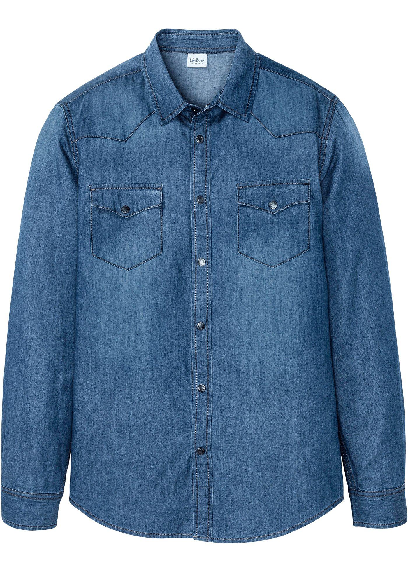 bonprix – Jeansskjorta i ekologisk bomull, Slim Fit
