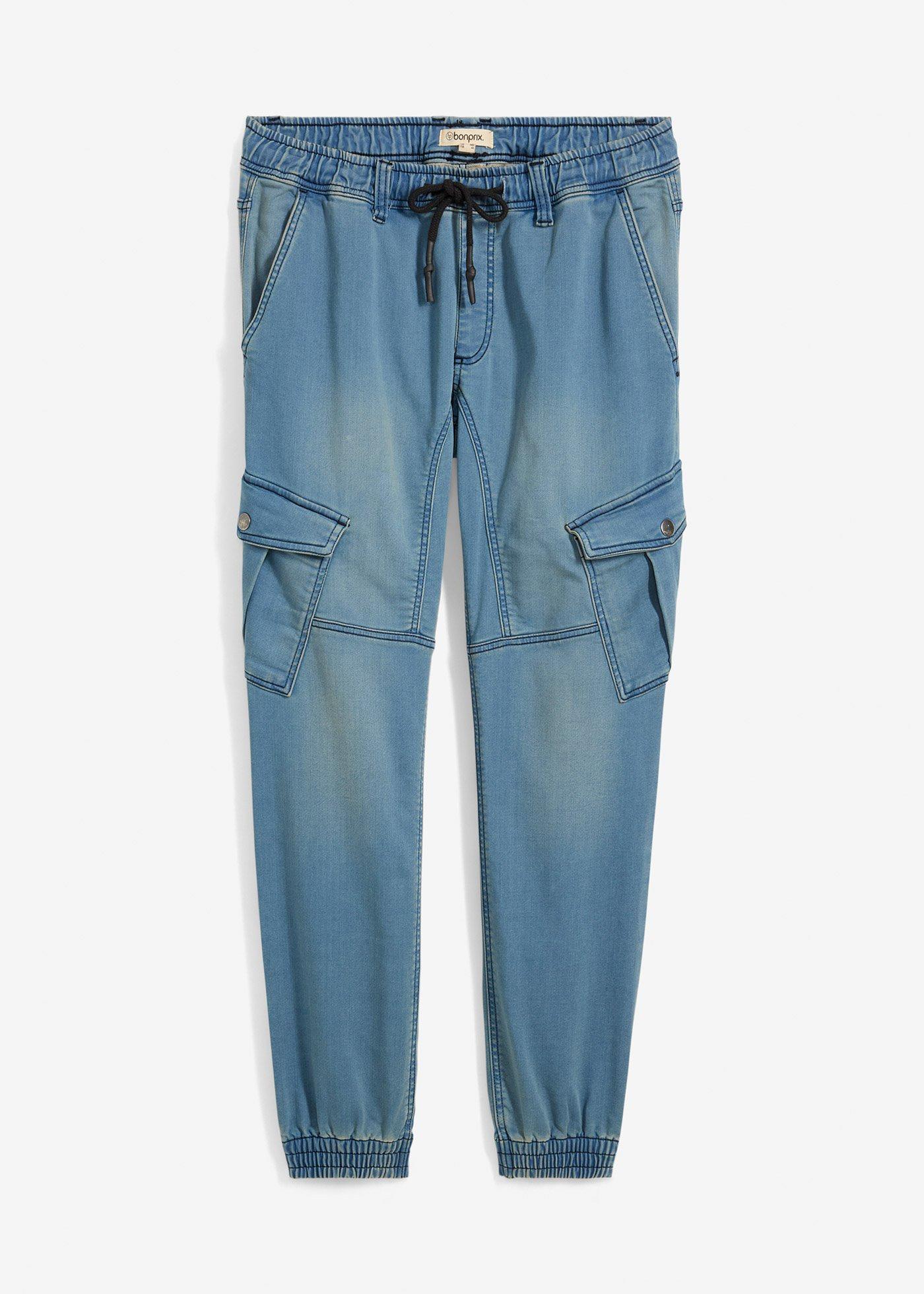 bonprix – Mjuka jeans med resårmidja, Regular Fit, Straight