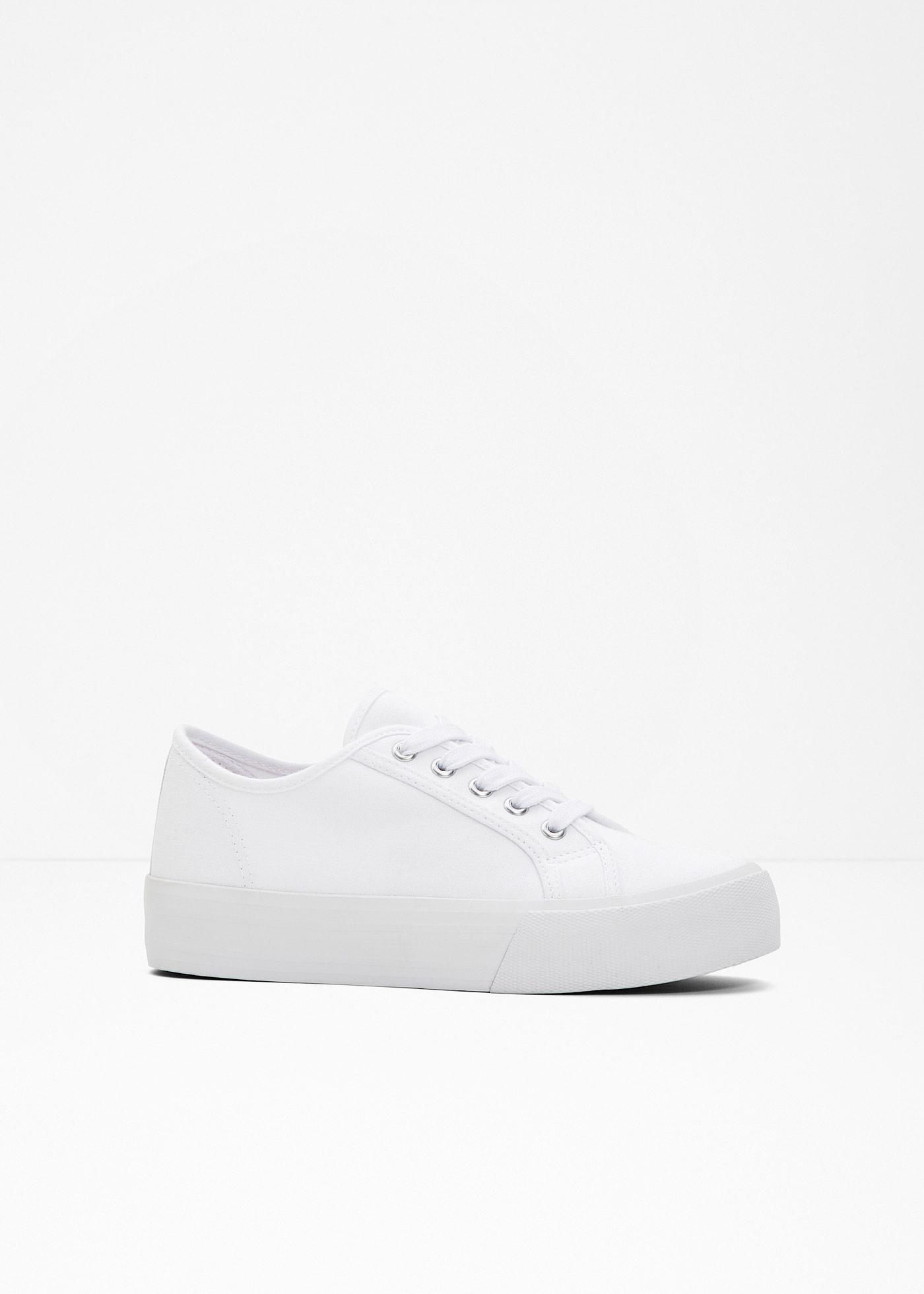 bonprix – Sneakers med platåsula i bomullscanvas