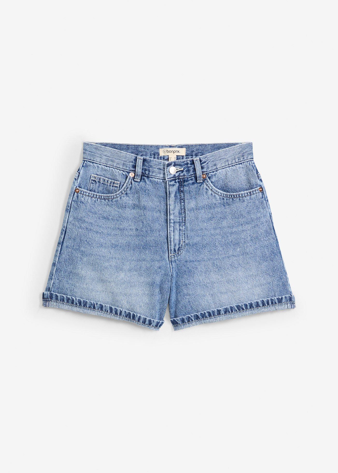 bonprix – Jeansshorts High Waist, Low Stretch