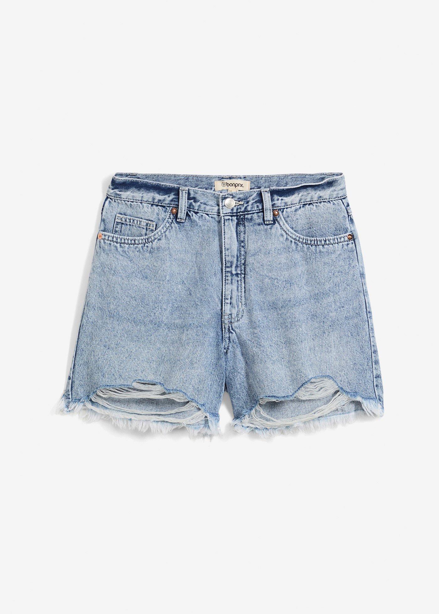 bonprix – Jeansshorts med stretch och  hög midja