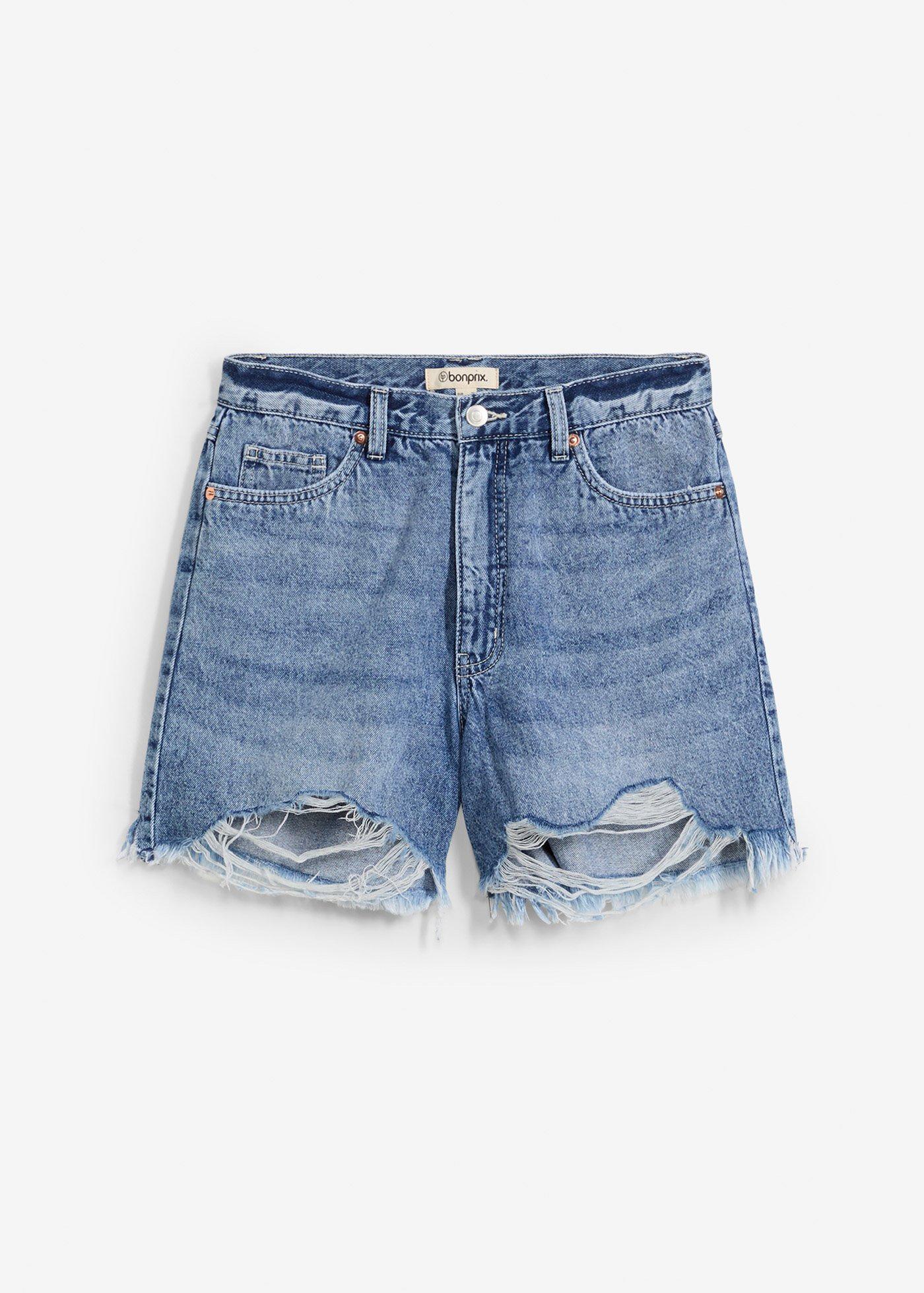 bonprix – Jeansshorts med stretch och  hög midja