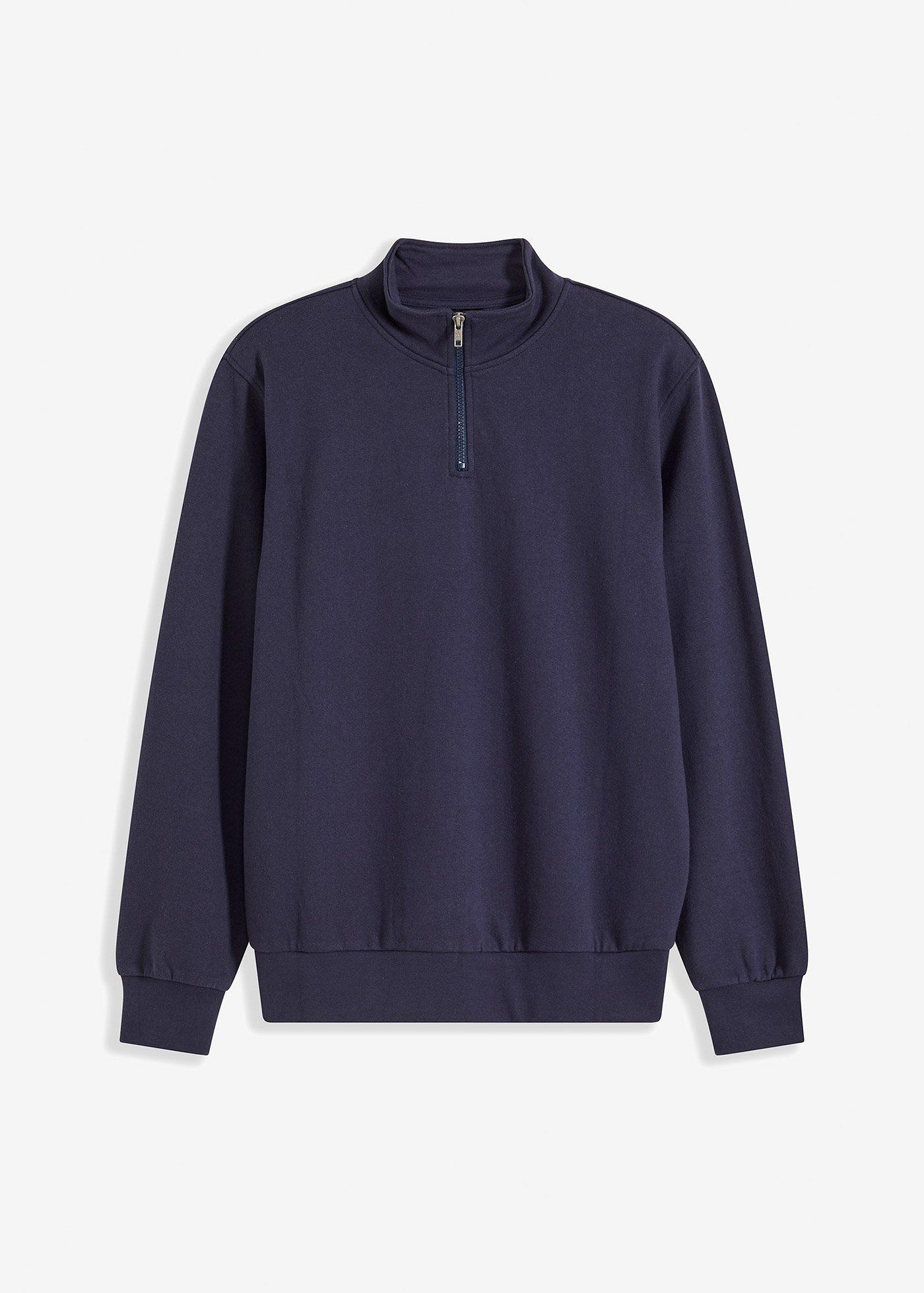 bonprix – Sweatshirt med krage och kort dragkedja