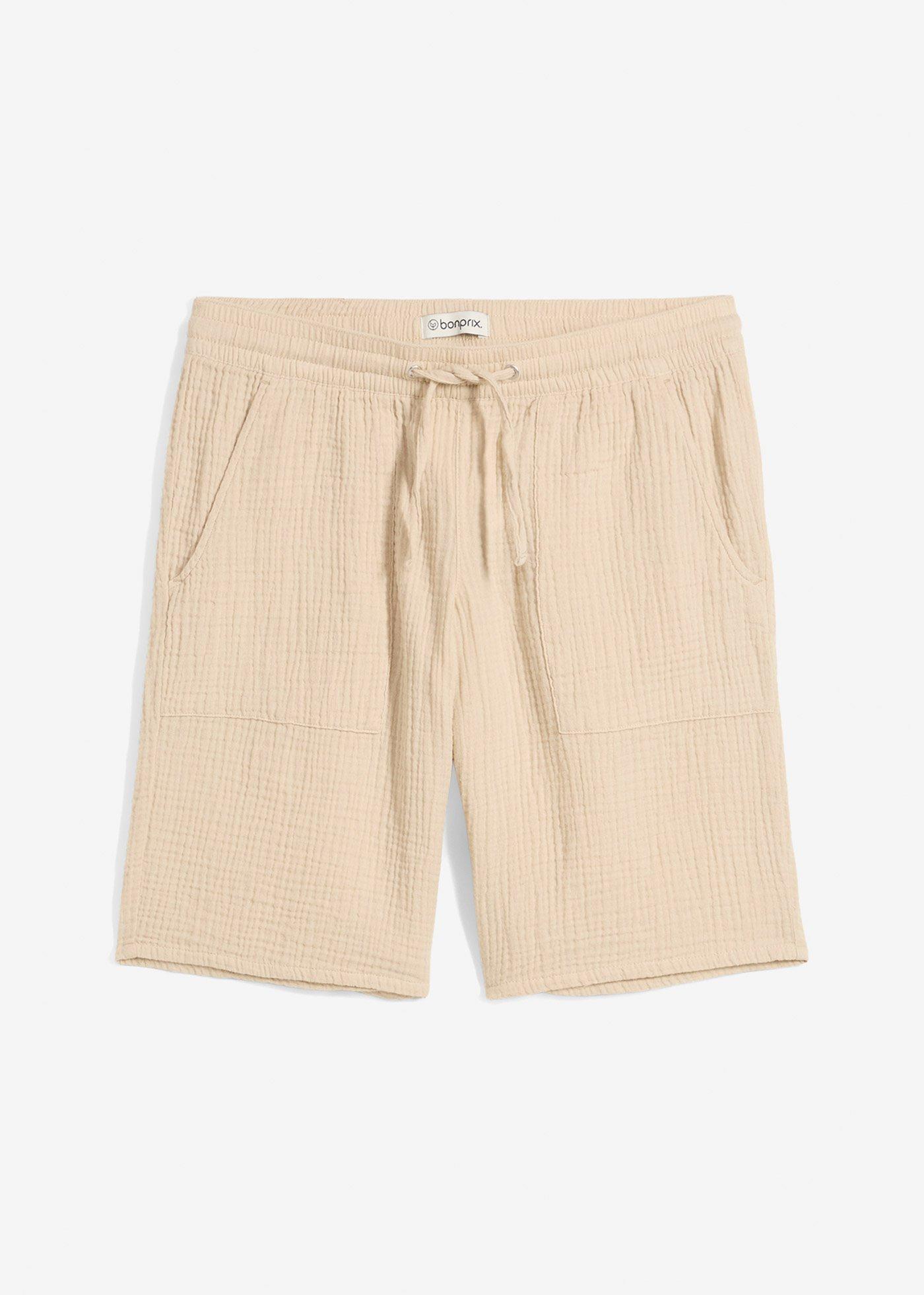 bonprix – Dra på-shorts i bomullsmuslin