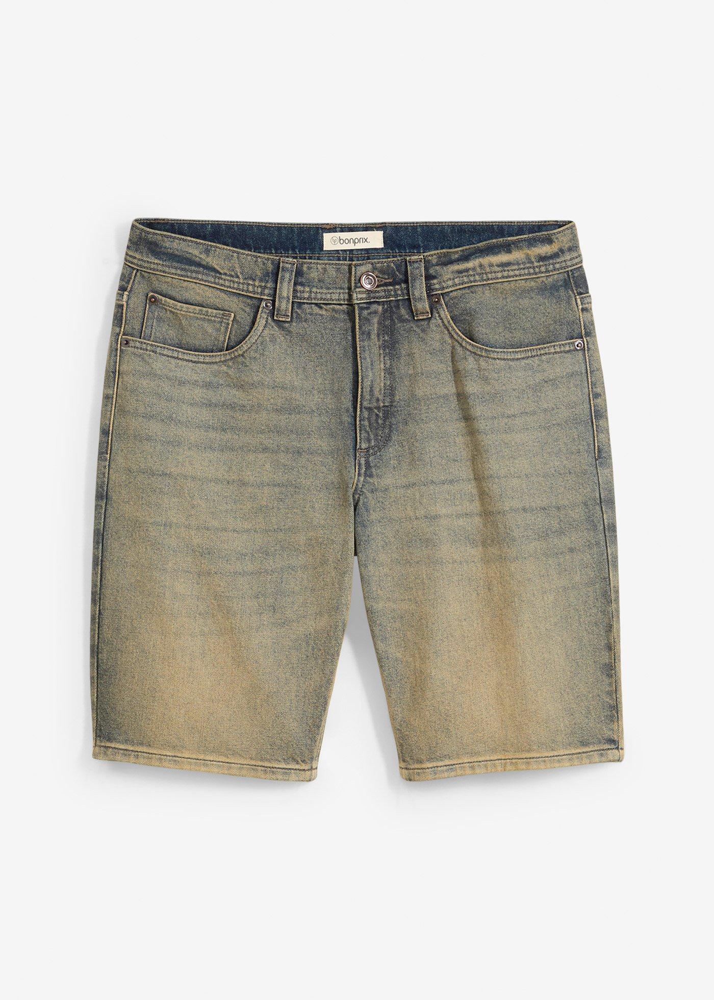 bonprix – Dirty Washed jeansshorts, Regular Fit