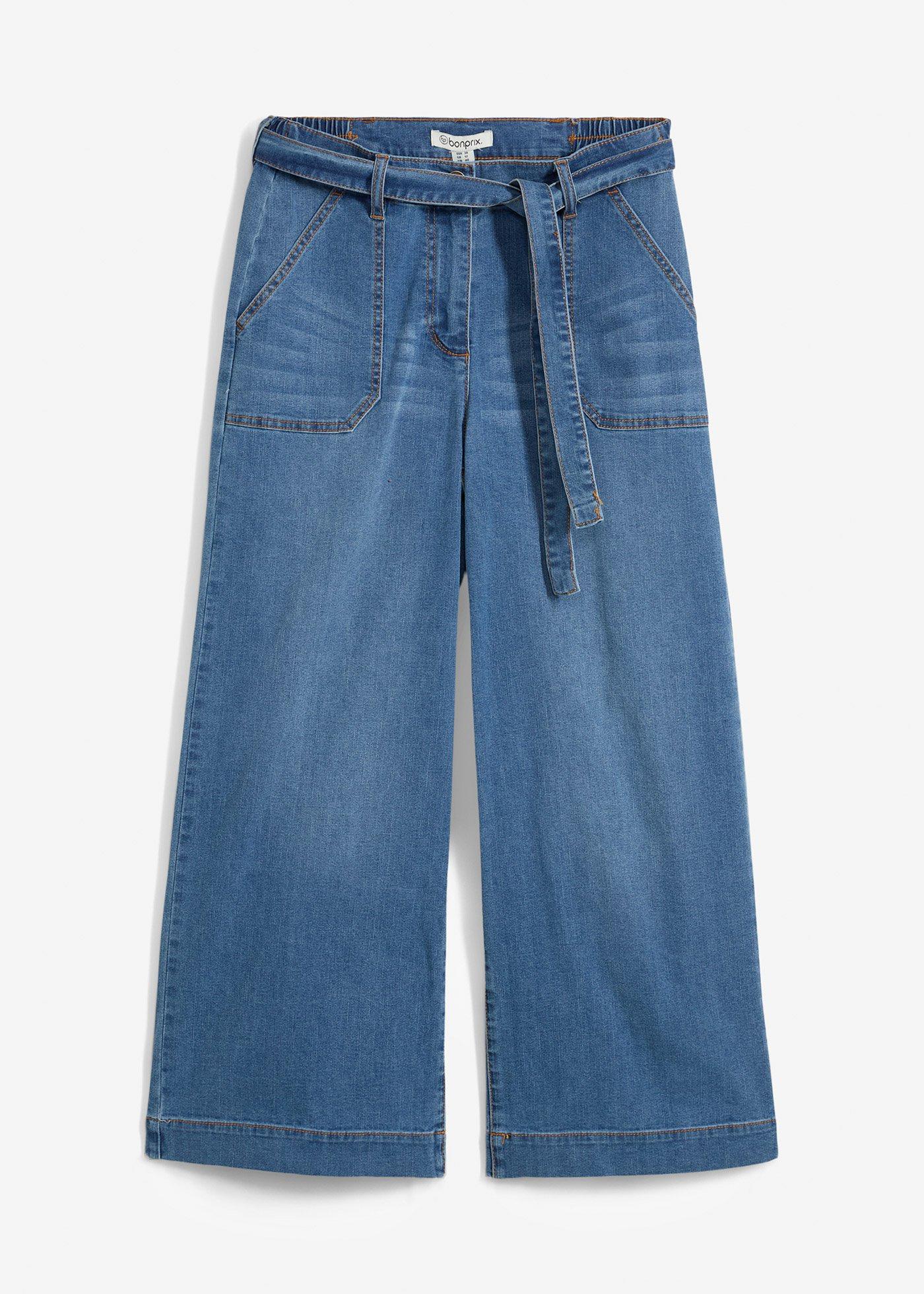 bonprix – Wide Leg Jeans High Waist, med bekväm midja, cropped