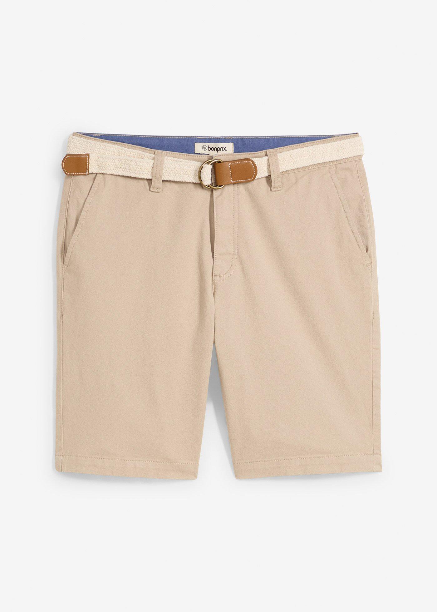bonprix – Stretchiga shorts med skärp, normal passform