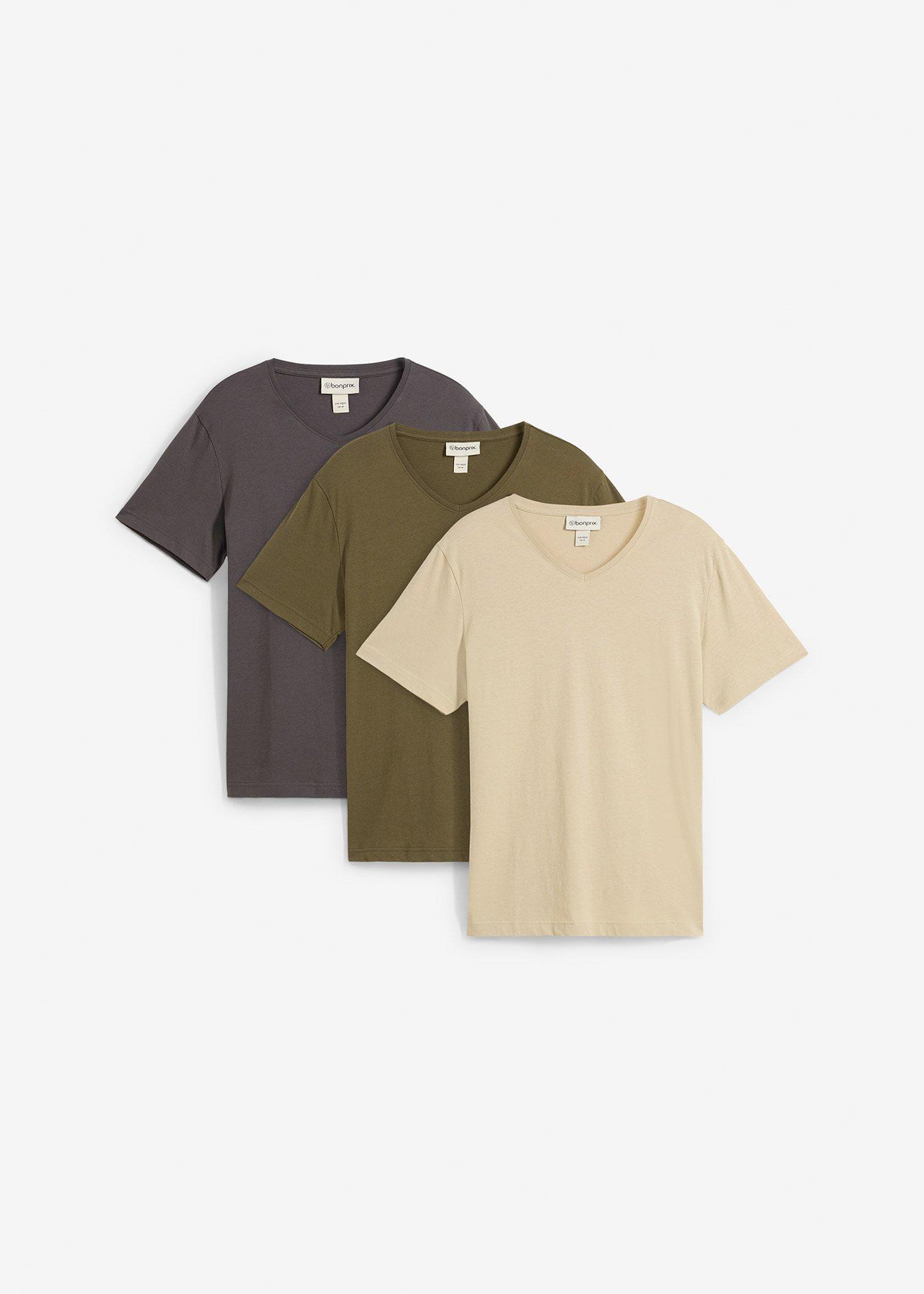 bonprix – V-ringad T-shirt (3-pack)