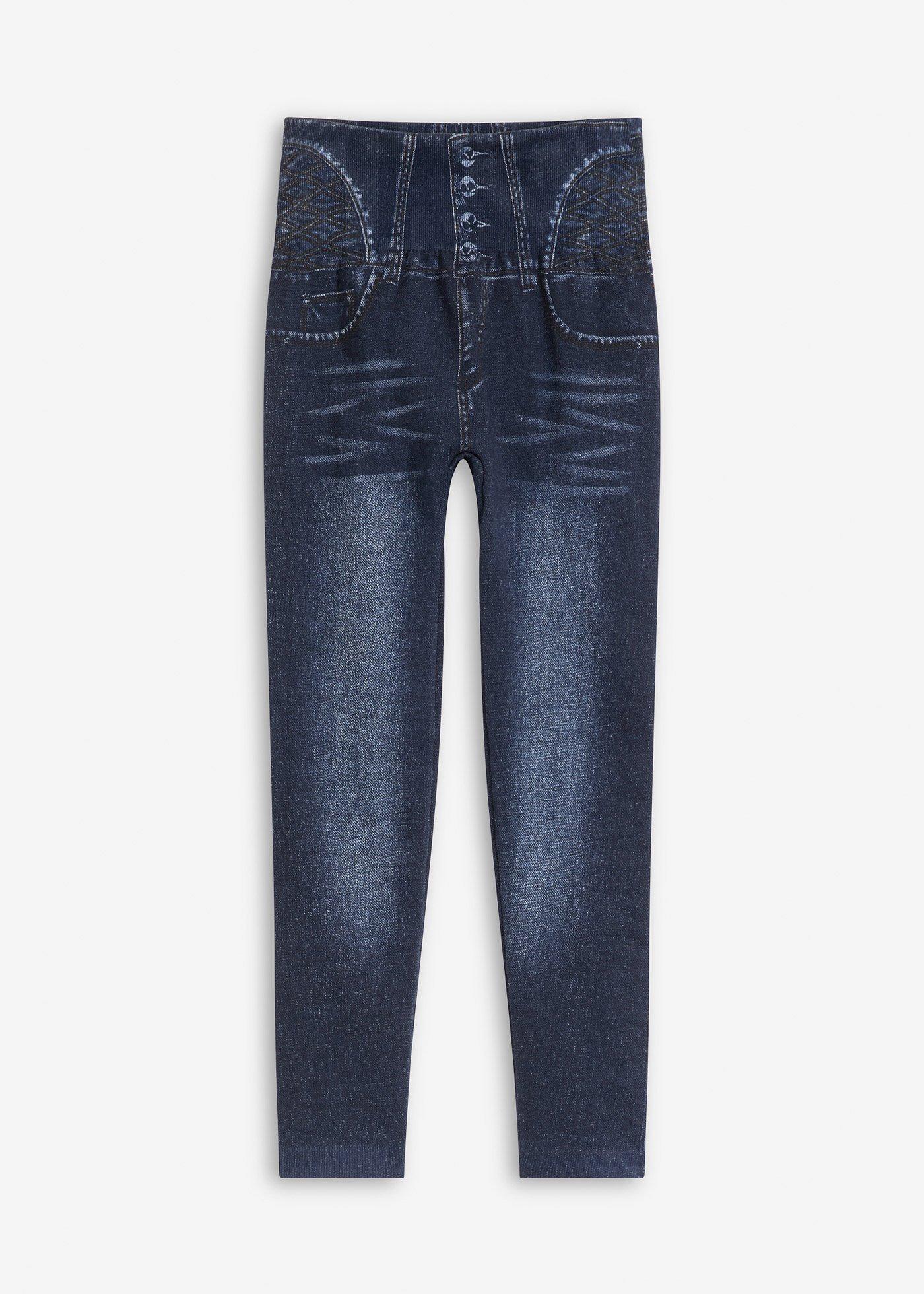 bonprix – Sömlösa leggings med jeanslook och formande effekt