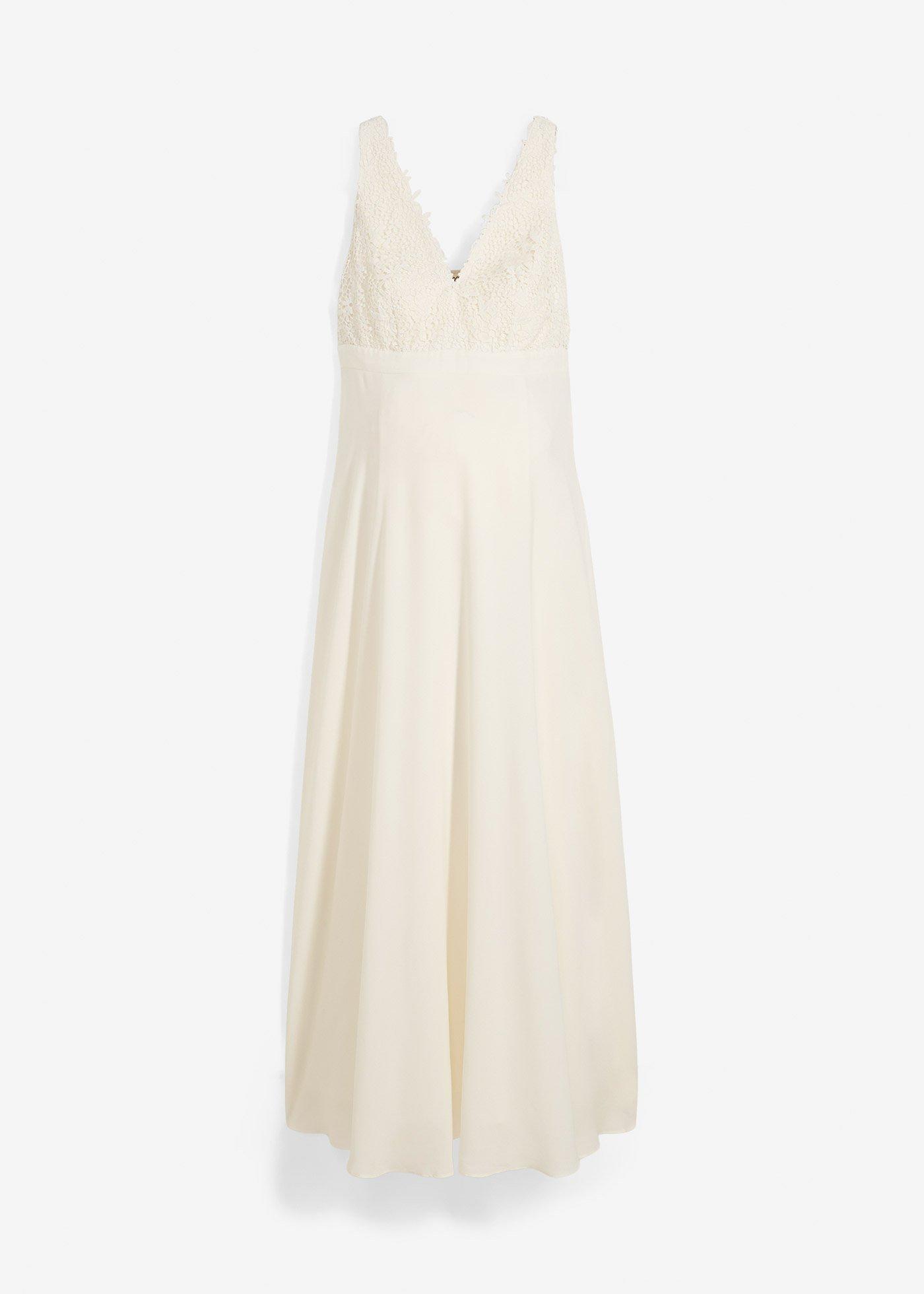 bonprix Mammbröllopsklänning av spets, satin och georgette