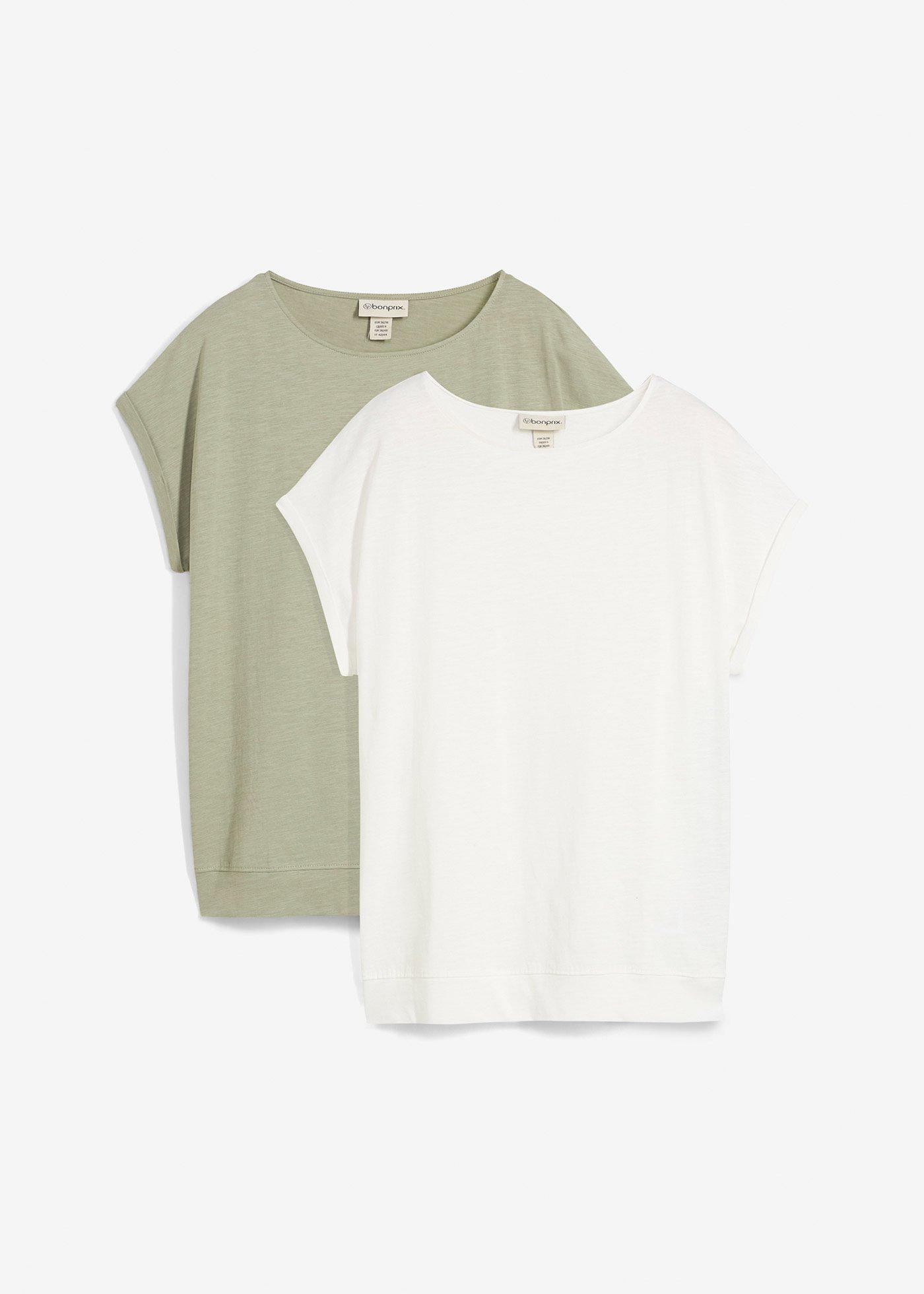 bonprix – T-shirt av ren ekologisk bomull (2-pack)