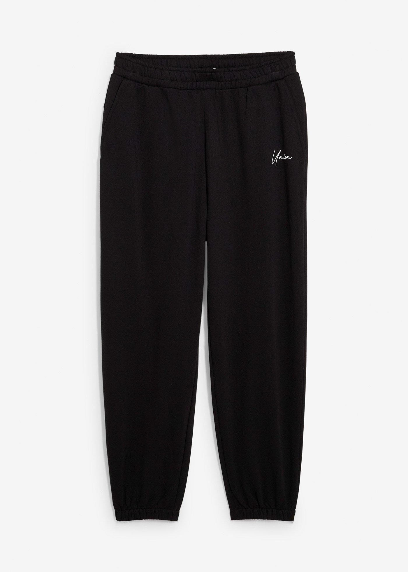 bonprix – Joggingbyxa i tjockt bomullsmaterial, avslappnad passform