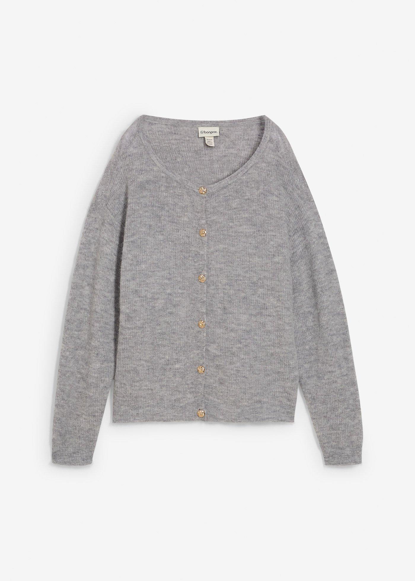 bonprix – Cardigan med varm alpackaull