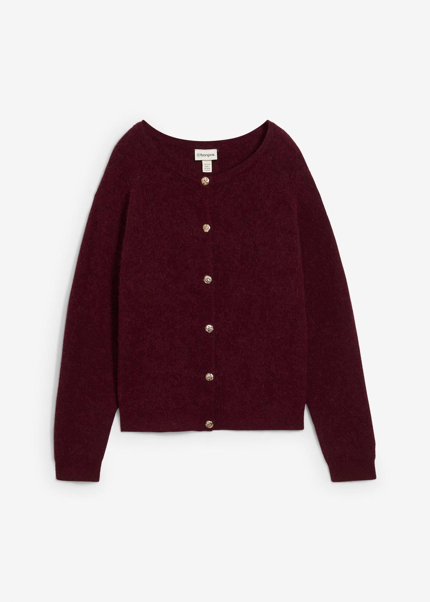 bonprix – Cardigan med varm alpackaull