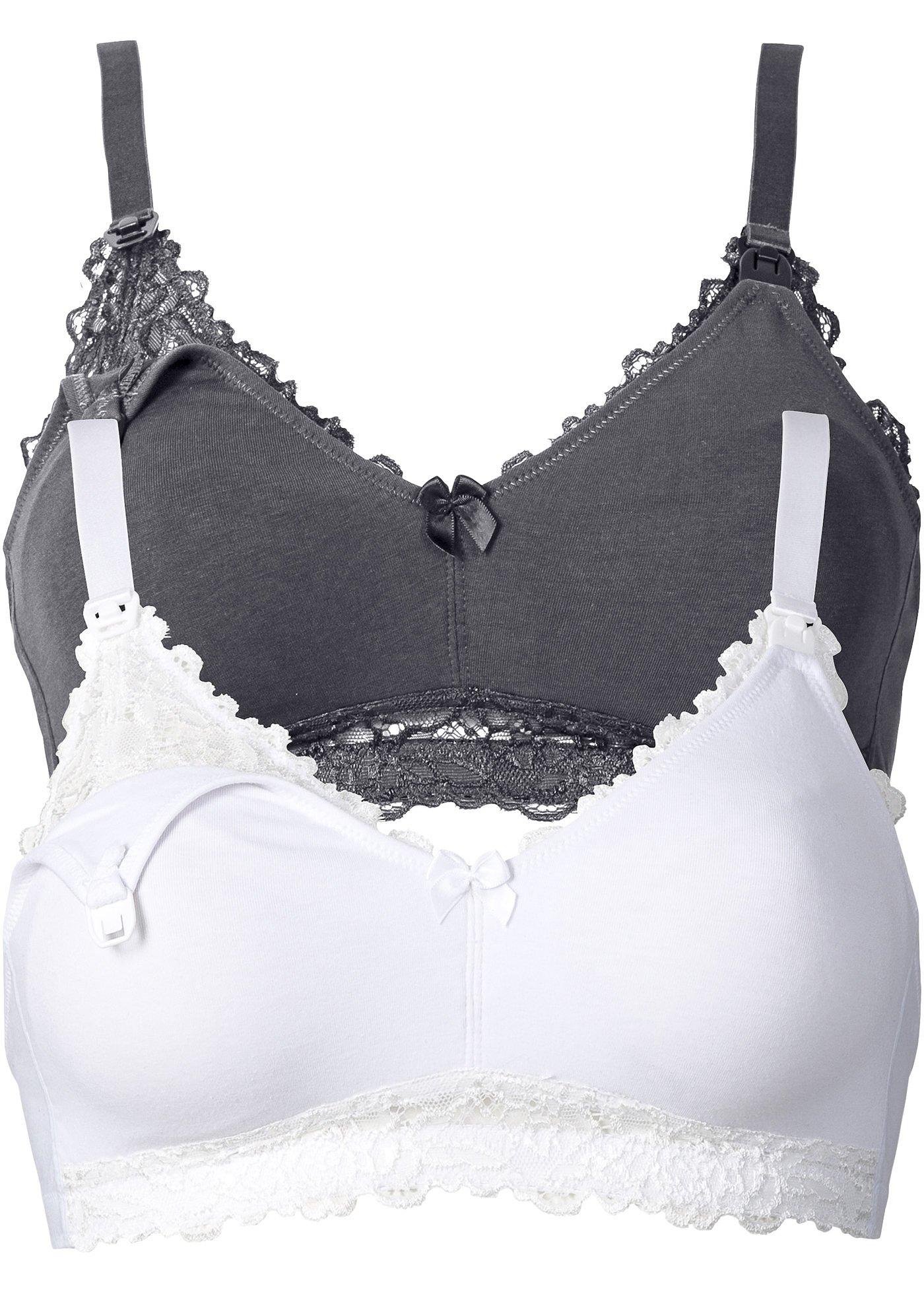 bonprix Amningsbehå utan bygel med ekologisk bomull (2-pack)