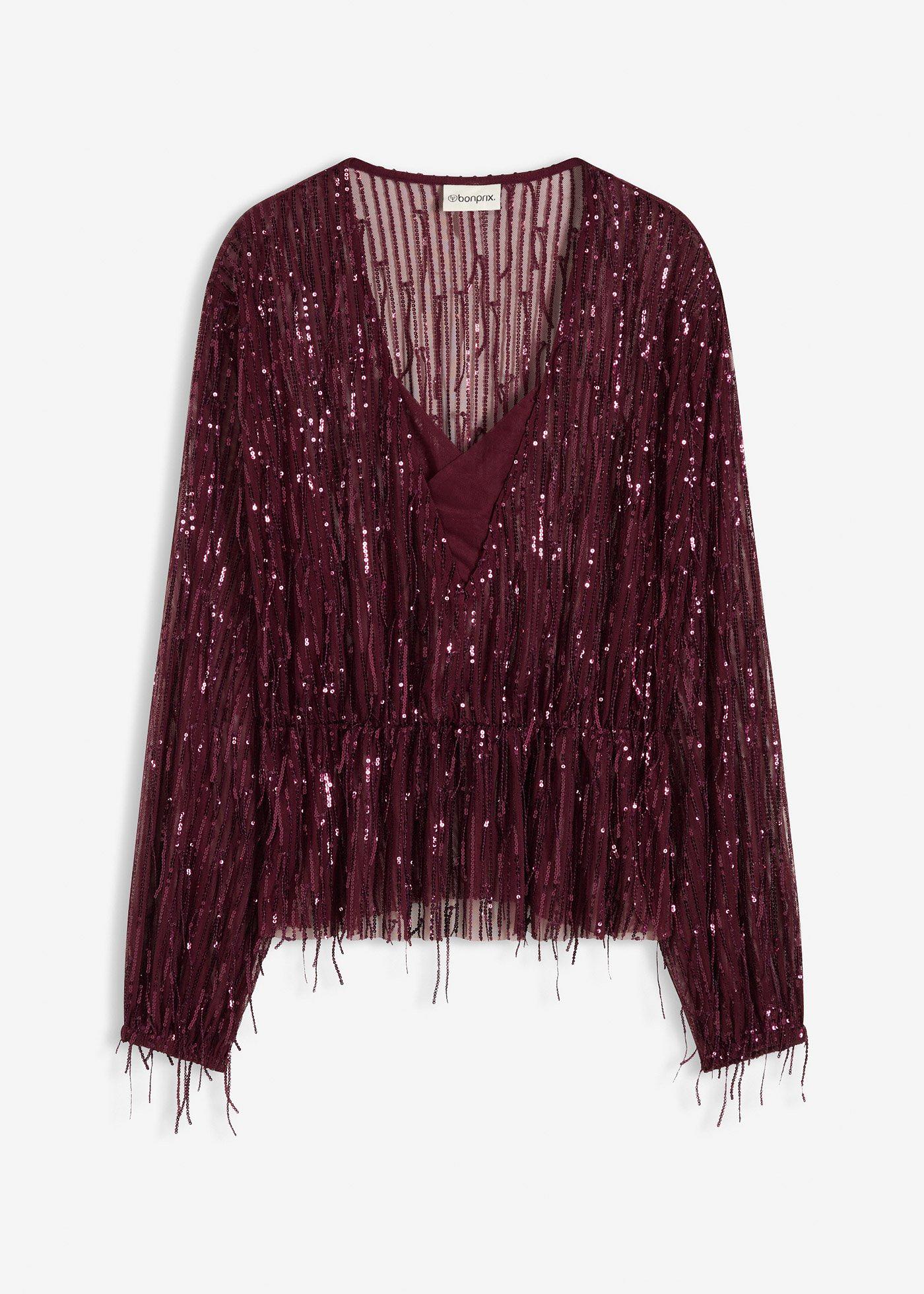 bonprix – Blus med paljettfransar