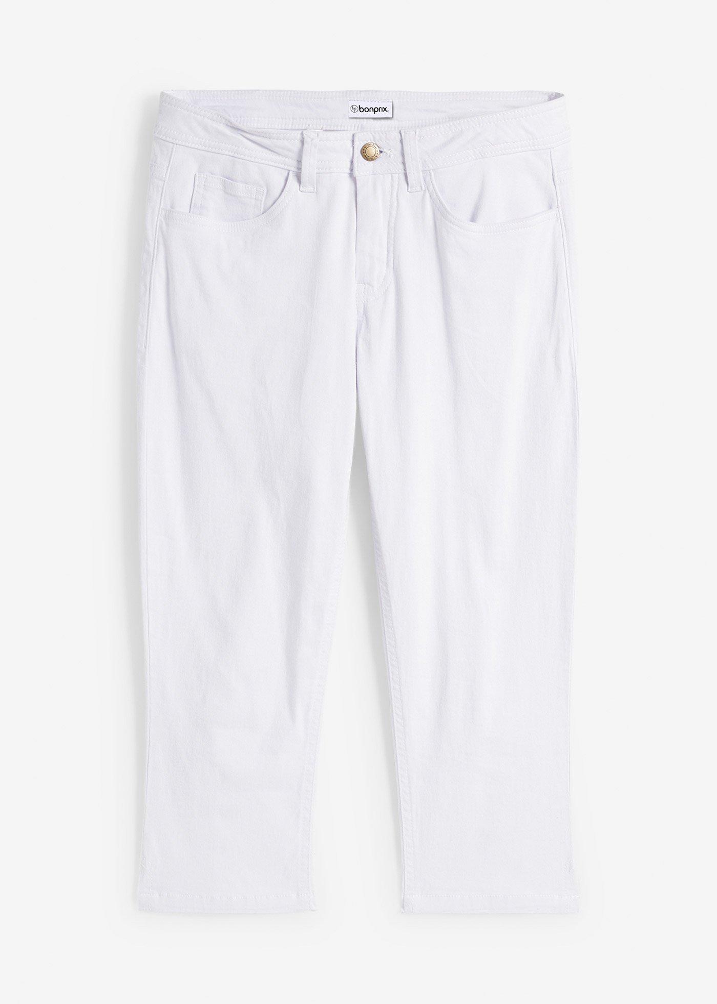 bonprix – Capri-jeans Mid Waist, med skärphällor