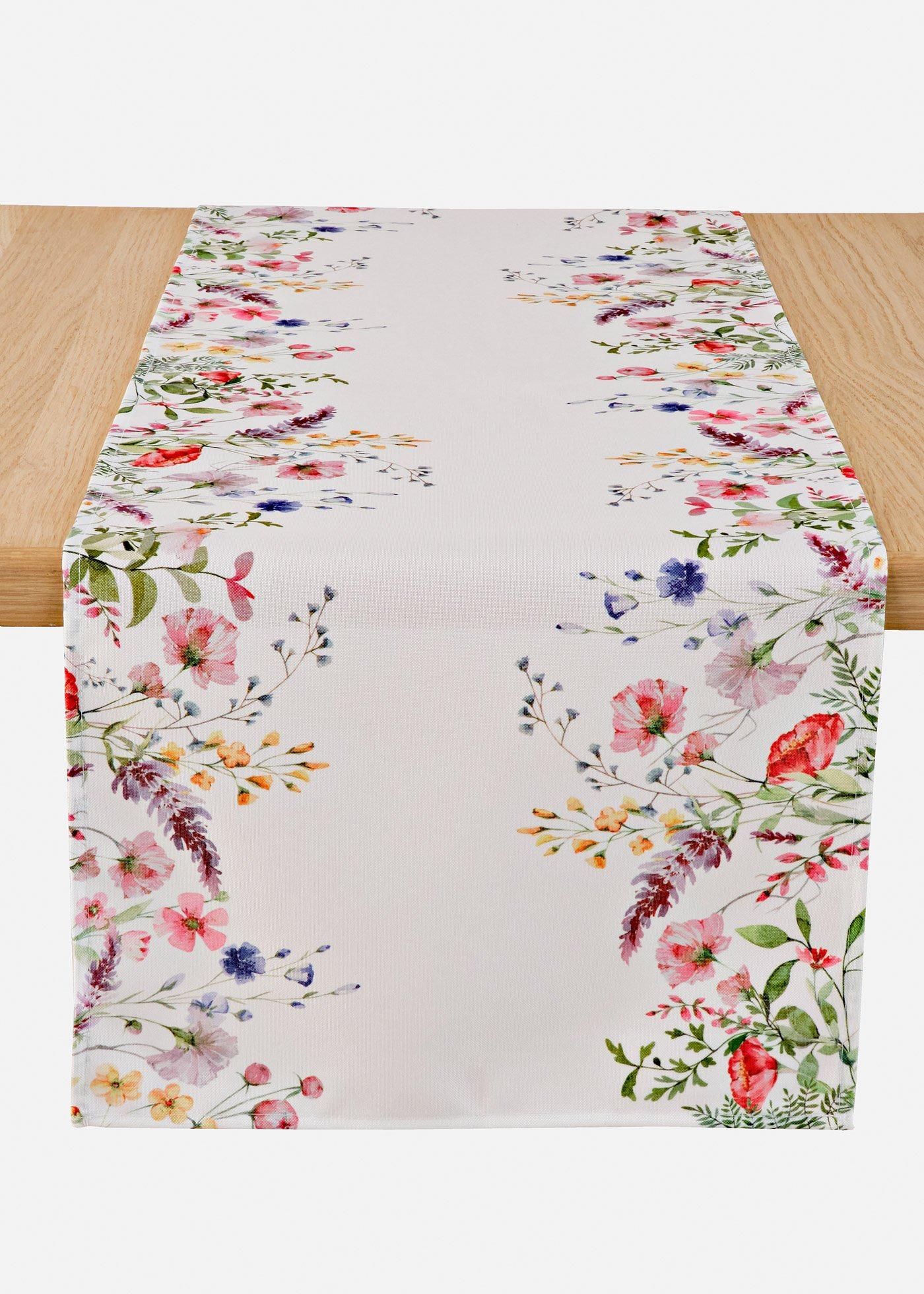Bordslöpare med blommotiv