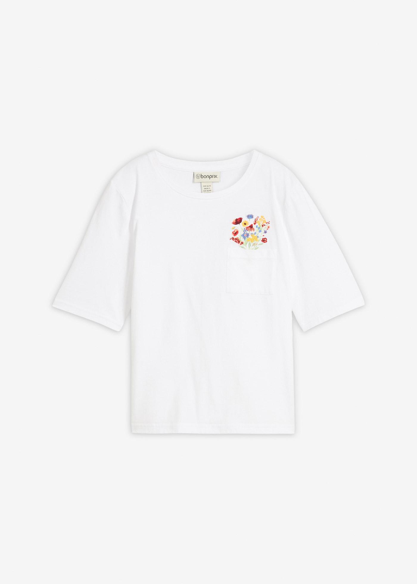 bonprix – T-shirt av ekologisk bomull med broderi