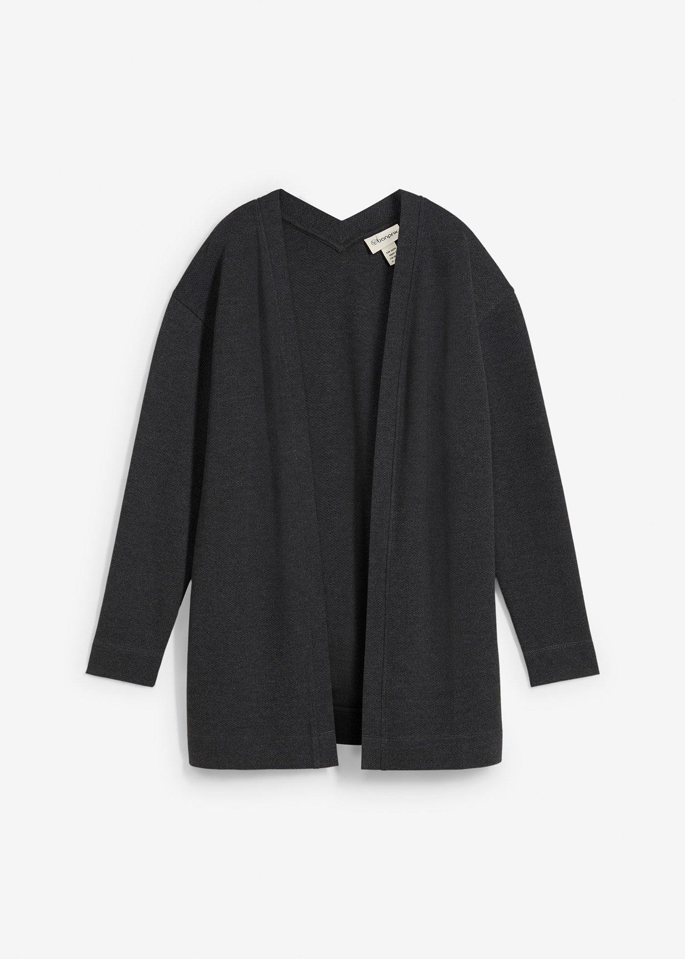 bonprix – Lång sweatshirtjacka av mjuk bomullsmix