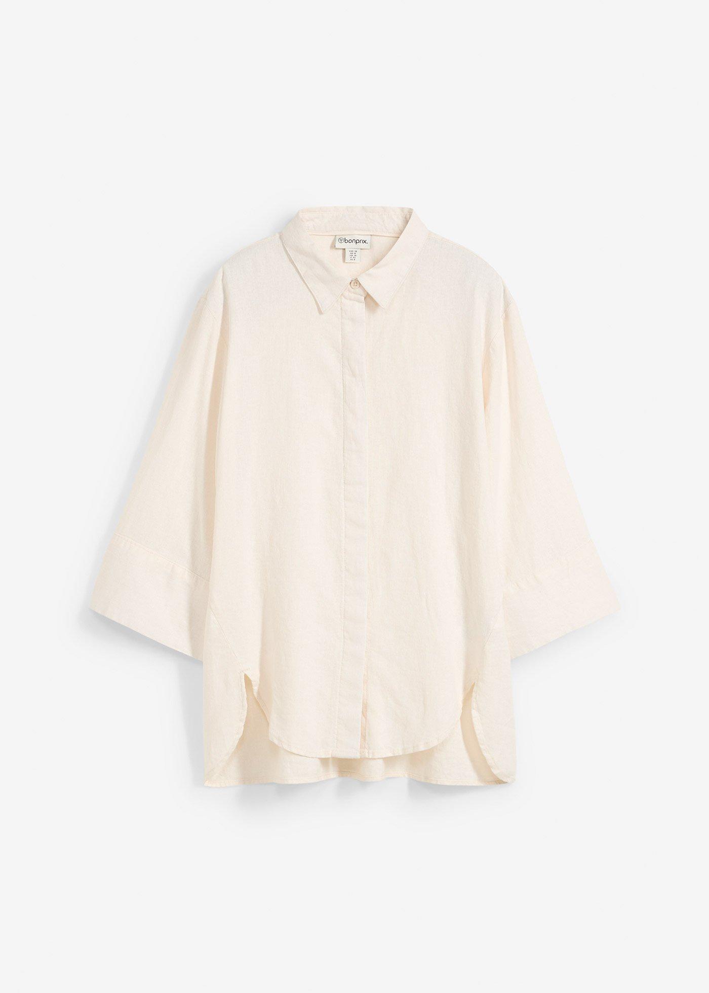 bonprix – Skjortblus i svalkande linnemix
