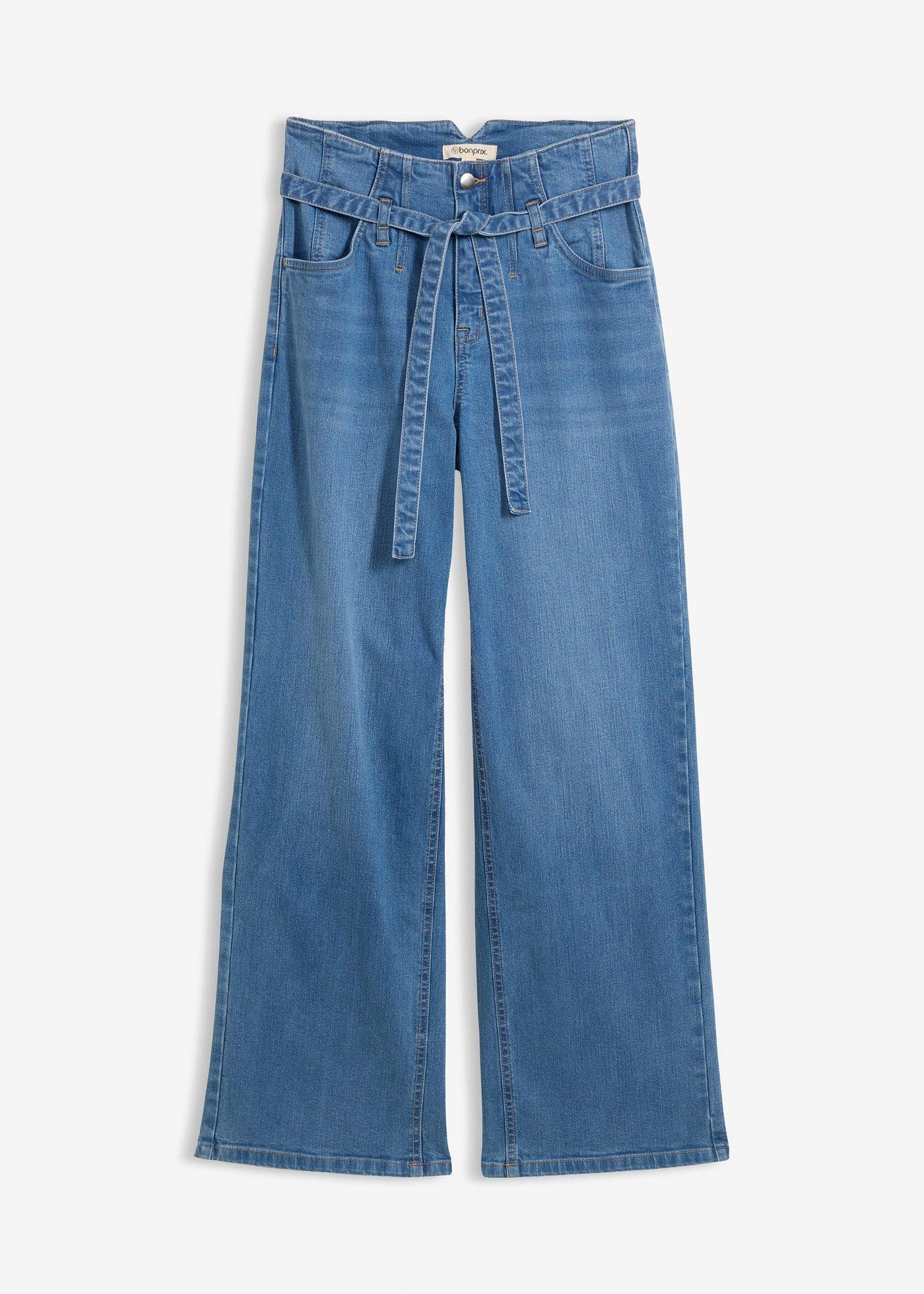bonprix – Wide Leg Jeans, High Waist, ekologisk bomull