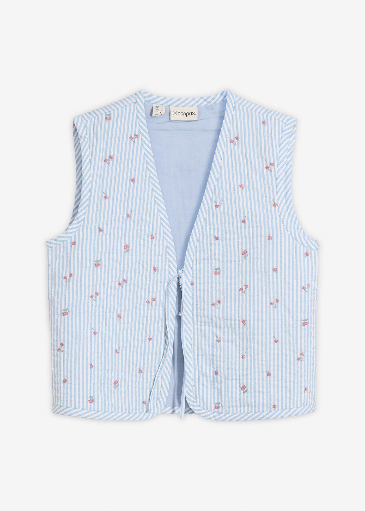 bonprix – Quiltad väst med blombroderi