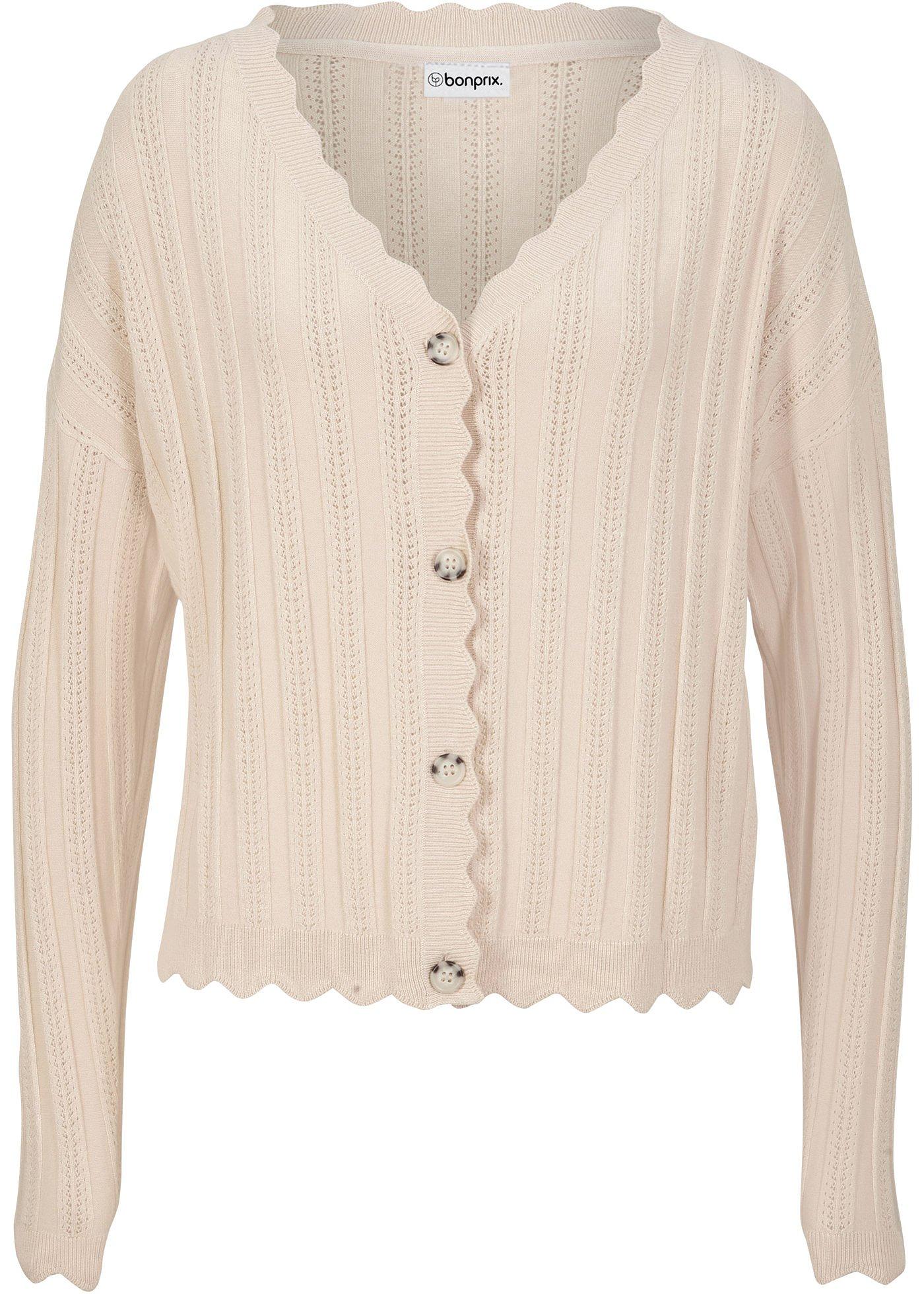 bonprix – Kort hålmönstrad cardigan