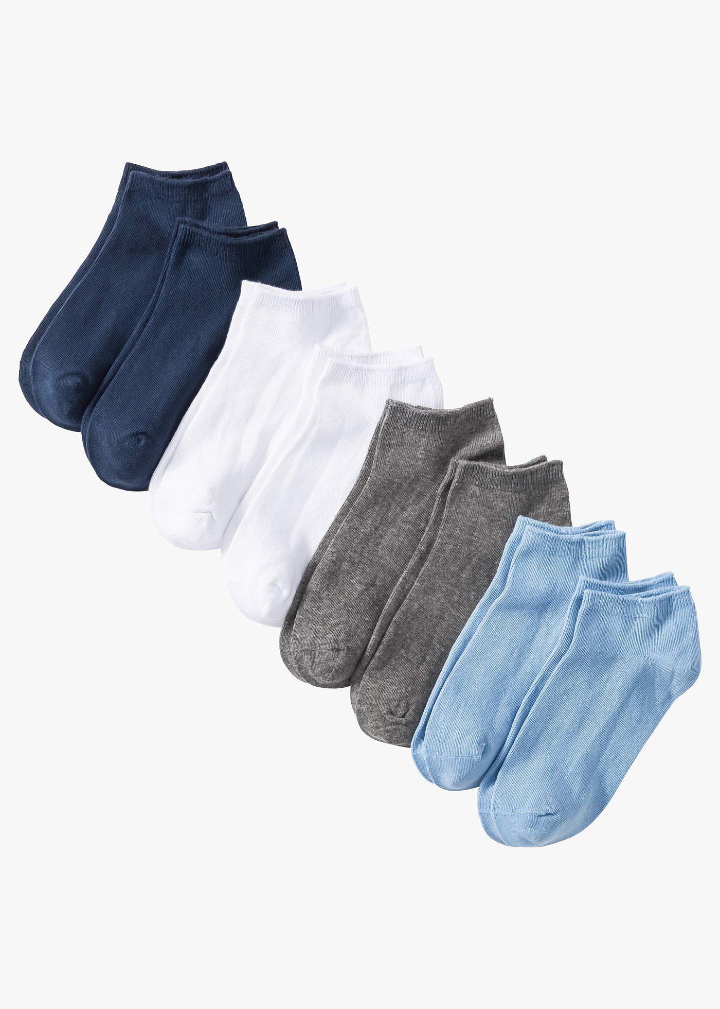 bonprix – Ankelstrumpor med ekologisk bomull (8-pack)