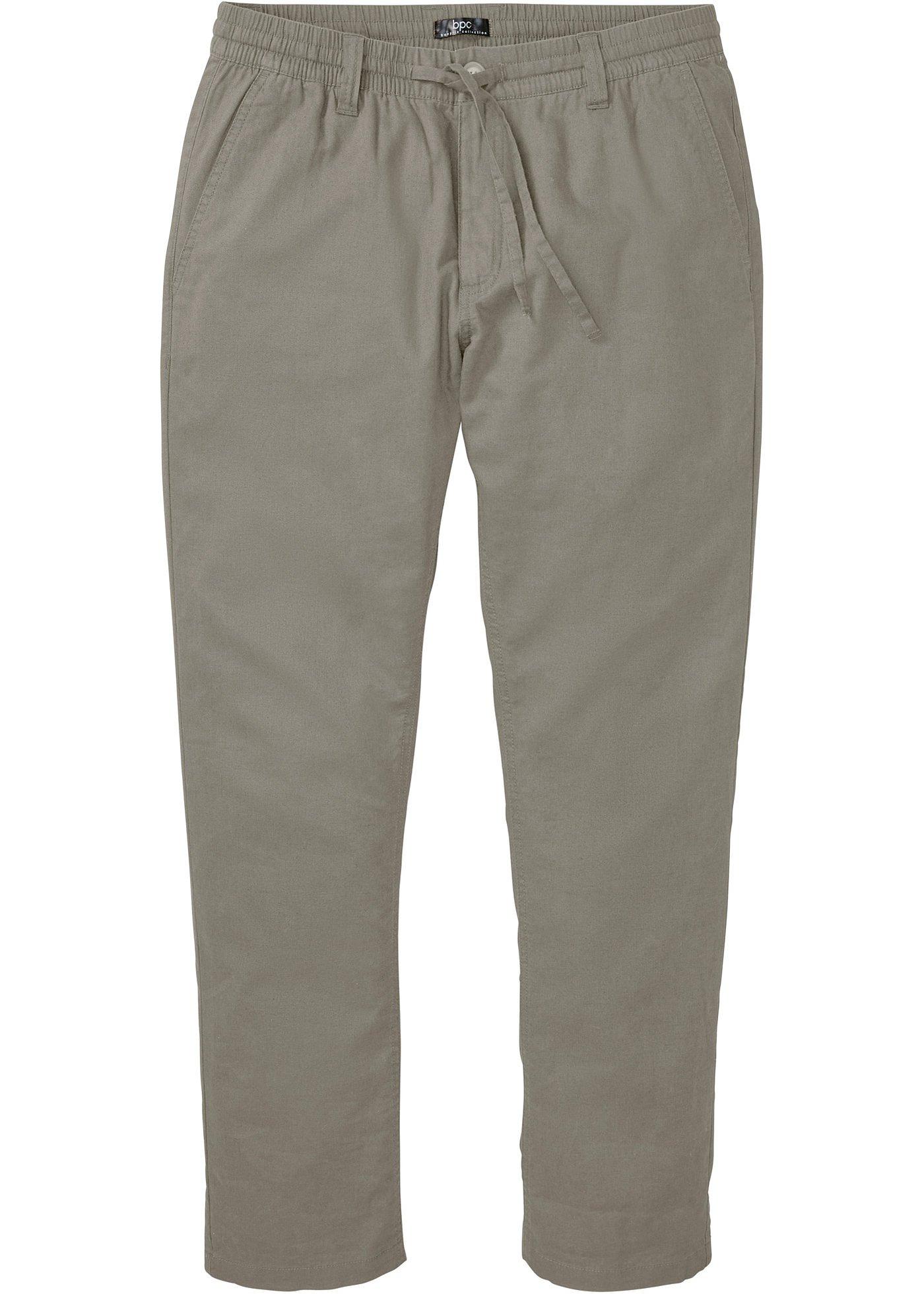 bonprix – Chinos i luftig linnemix,  normal passform, raka ben