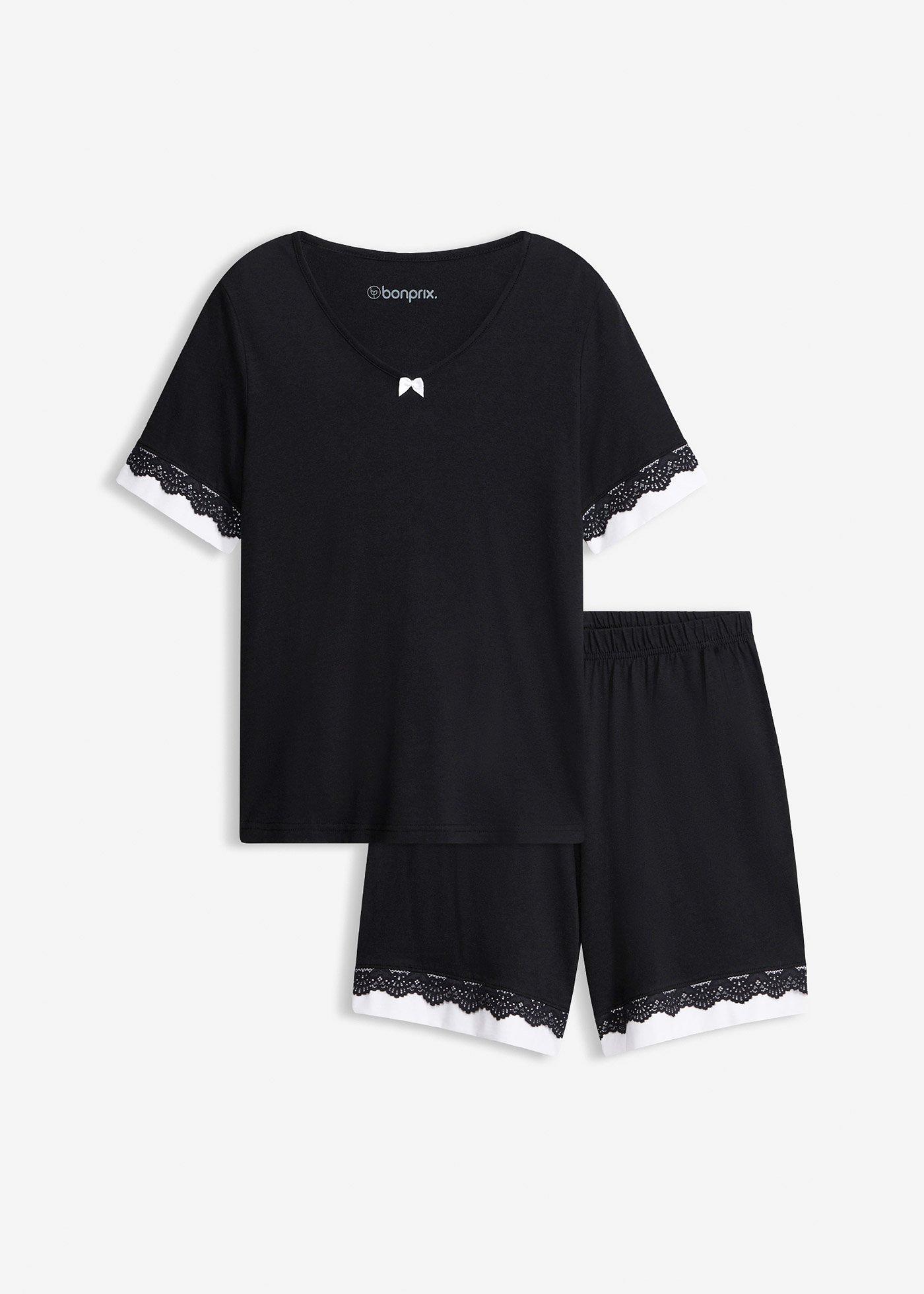 bonprix – Pyjamas med shorts, i mjuk bomull och viskos