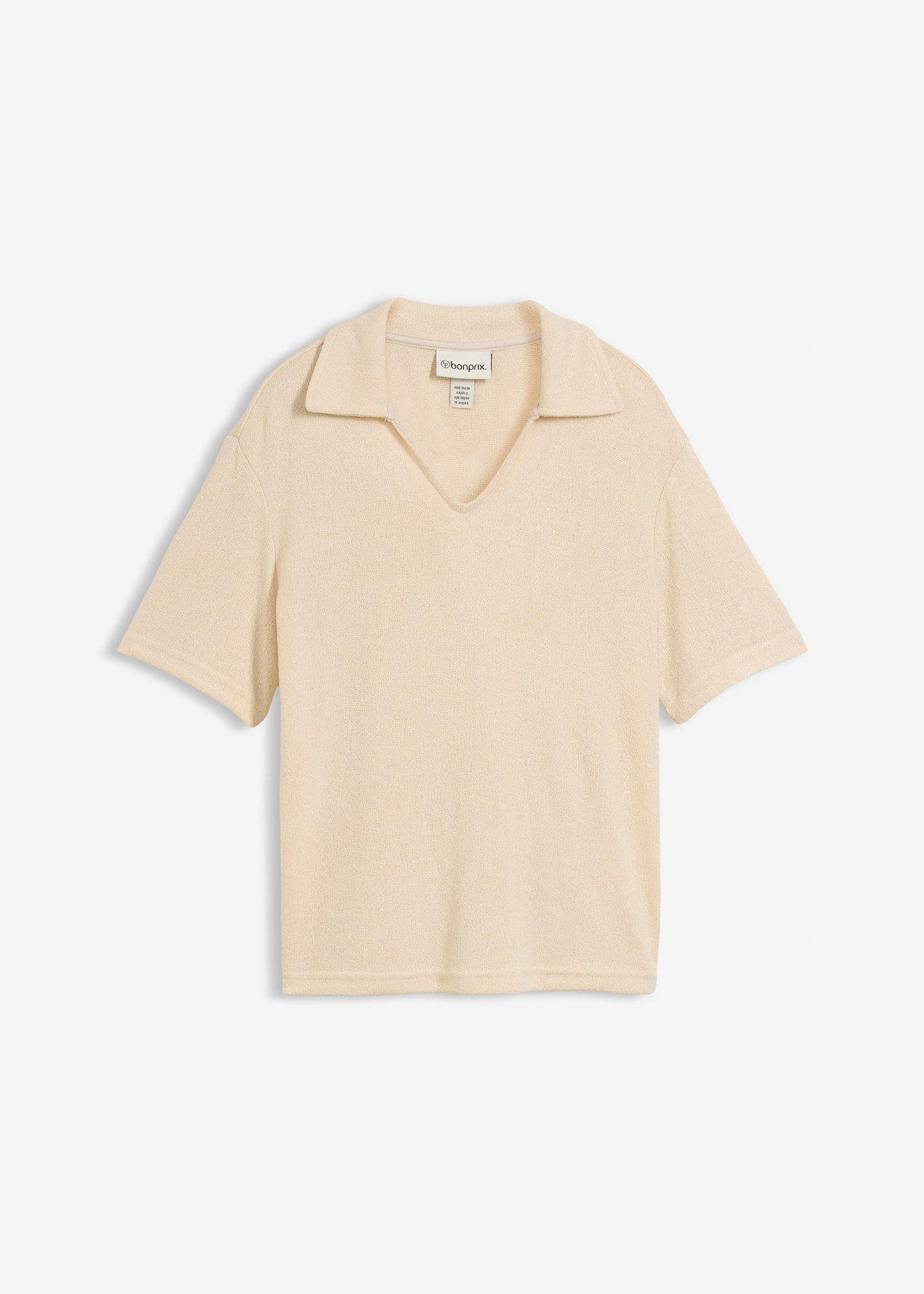 bonprix – Pikétröja med stickad look